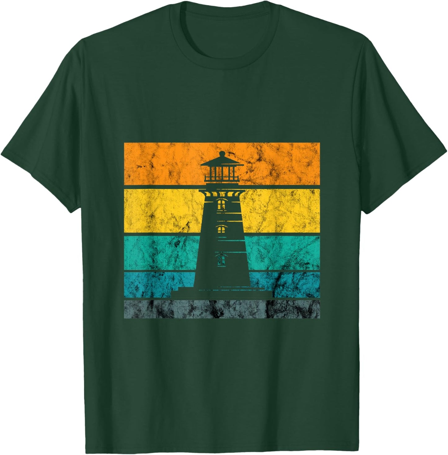 Lighthouse Retro Vintage Beach Seaside Life Sailing Sea T-Shirt - T-Shirt | Forest