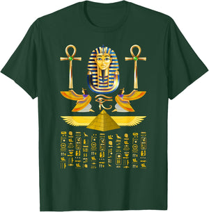 Egyptian Pyramids Pharaoh Tut King Tutankhamun T-Shirt - T-Shirt | Forest