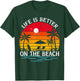 Summer Vacation Sunset Vintage Life Is Better On The Beach T-Shirt - T-Shirt | Forest
