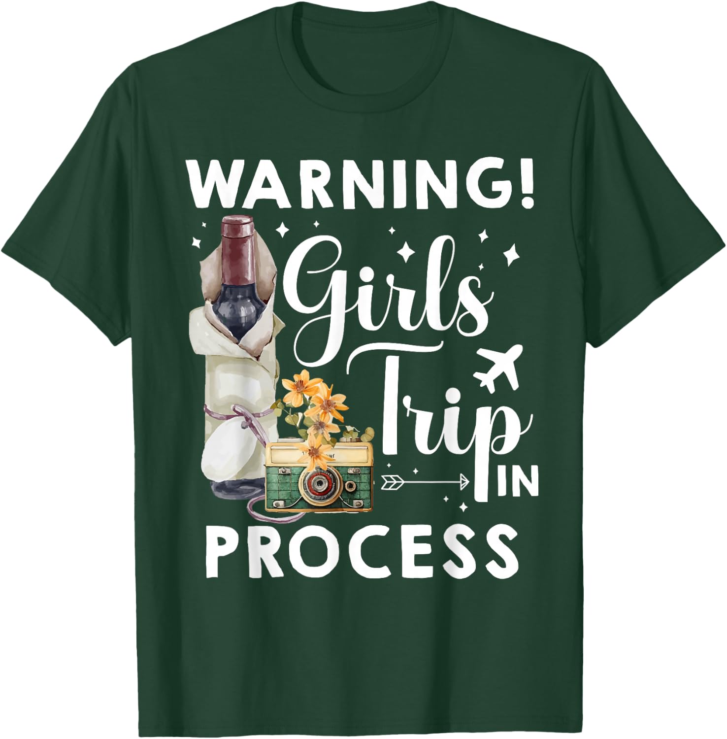 Warning Girls Trip 2026 Progress Cute Beach Summer Vacation T-Shirt - T-Shirt | Forest