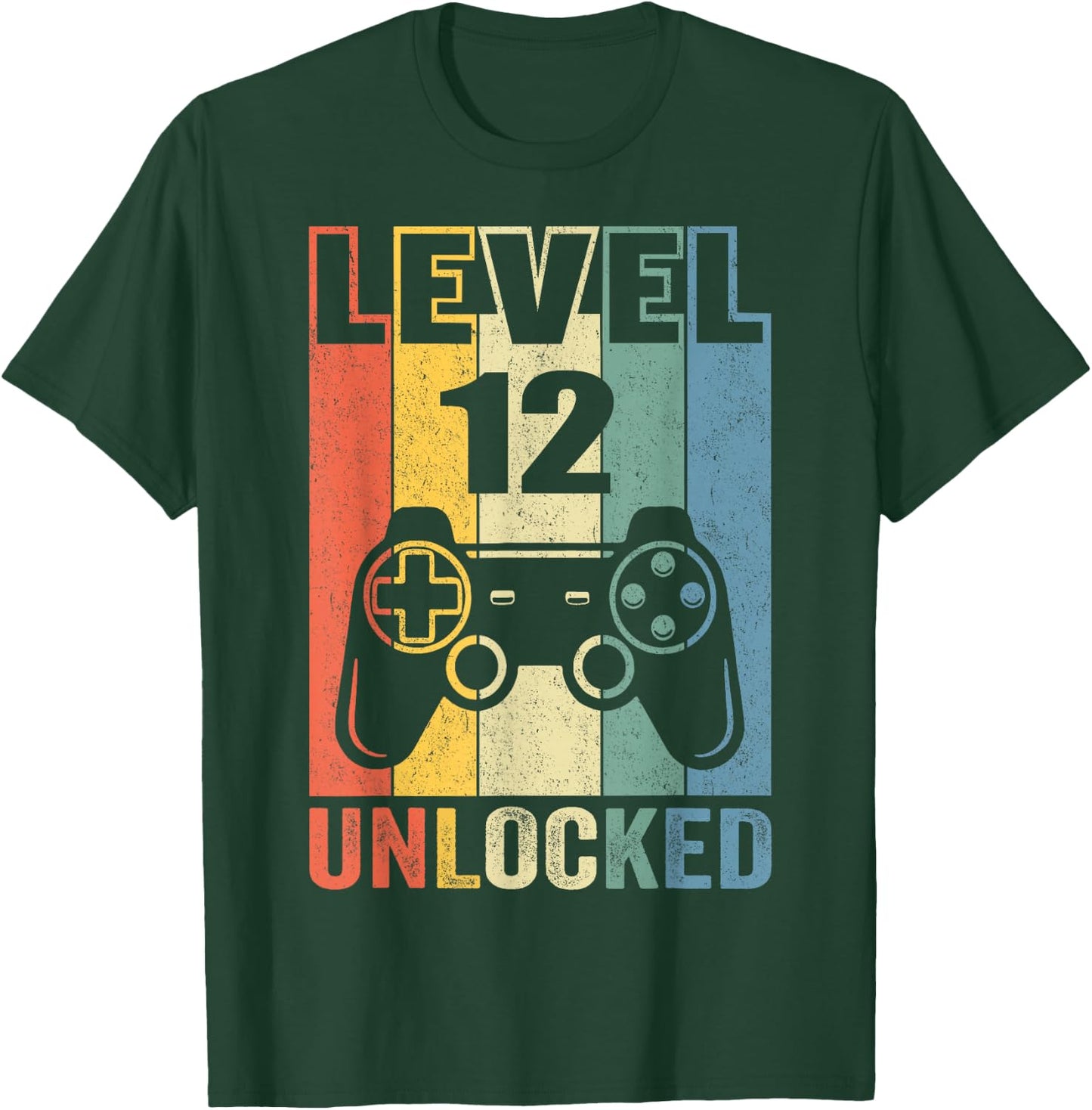 Level 12 Unlocked Shirt Funny Video Gamer 12th Birthday Gift T-Shirt - T-Shirt | Forest