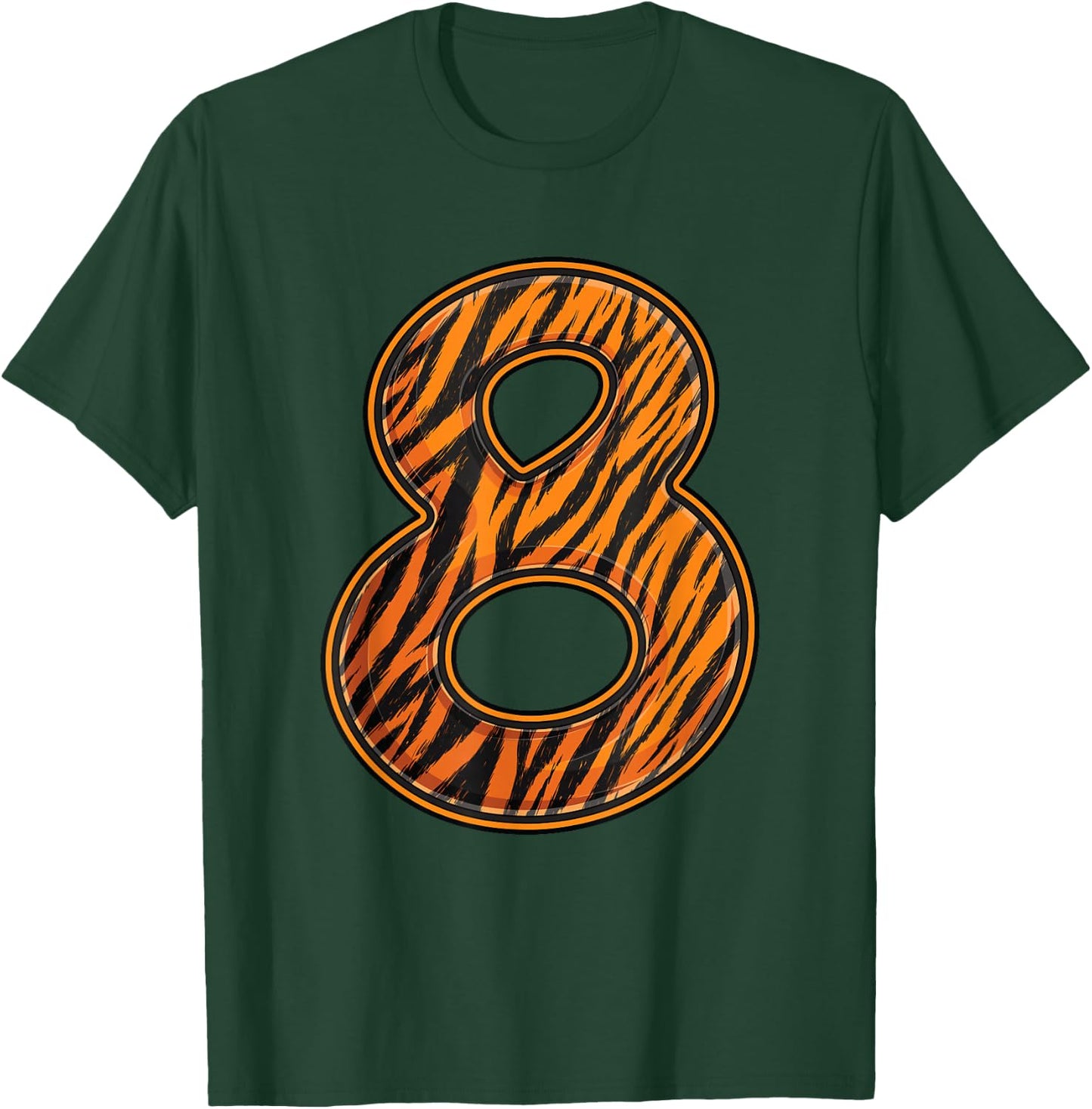 Tiger 8th Birthday Party Eight 8 Years Old Wild Bday Kids T-Shirt - T-Shirt | Forest