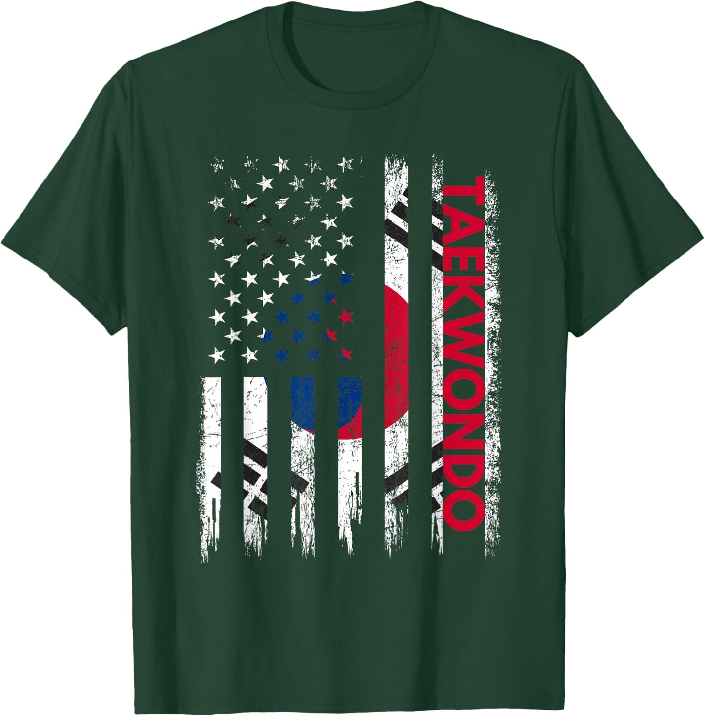 Taekwondo Karate Martial Arts Training Korean Flag T-Shirt - T-Shirt | Forest