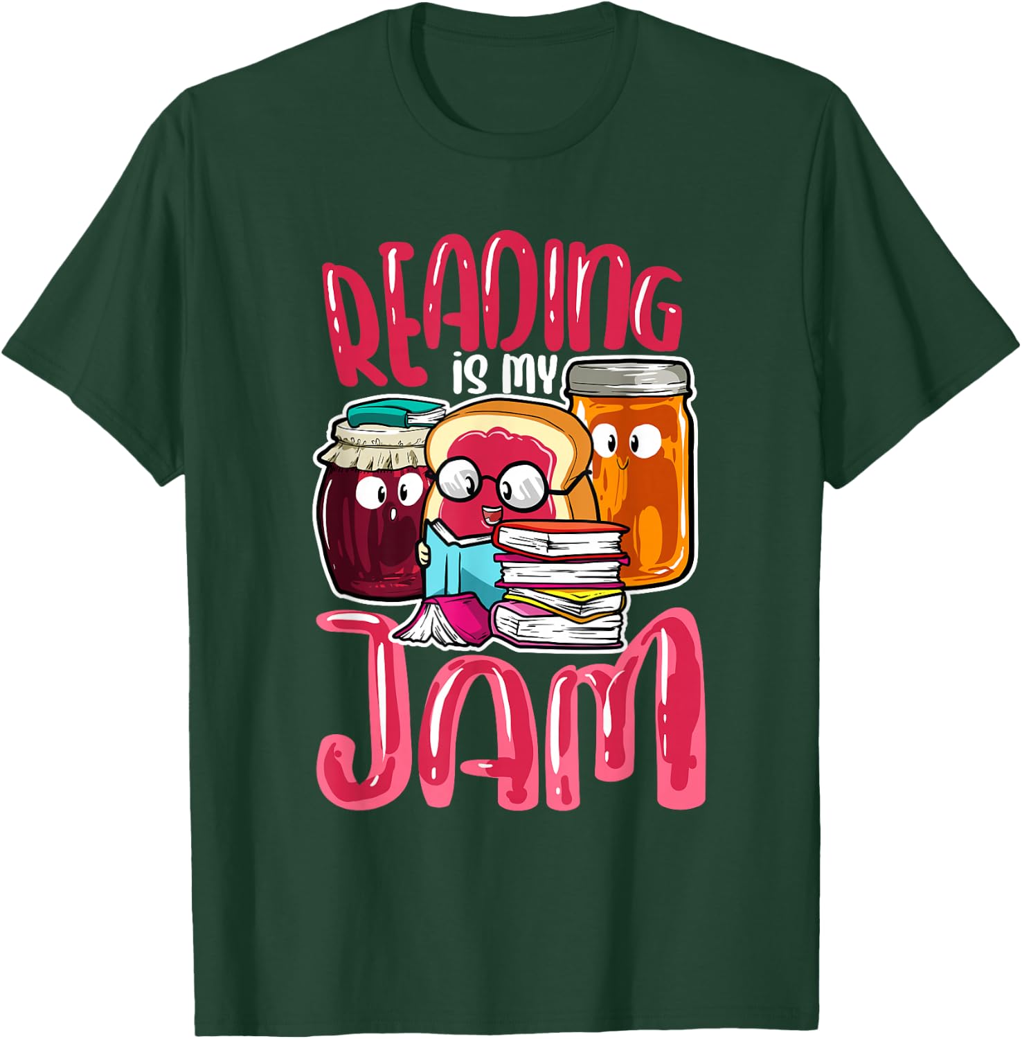 Kids Teacher I Love to Read Books Reading Is My Jam T-Shirt - T-Shirt | Forest