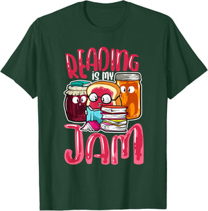 Kids Teacher I Love to Read Books Reading Is My Jam T-Shirt - T-Shirt | Forest