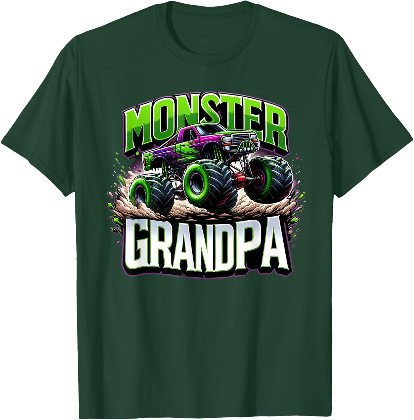Monster Truck Race Racer Driver Grandpa Father's Day T-Shirt - T-Shirt | Forest