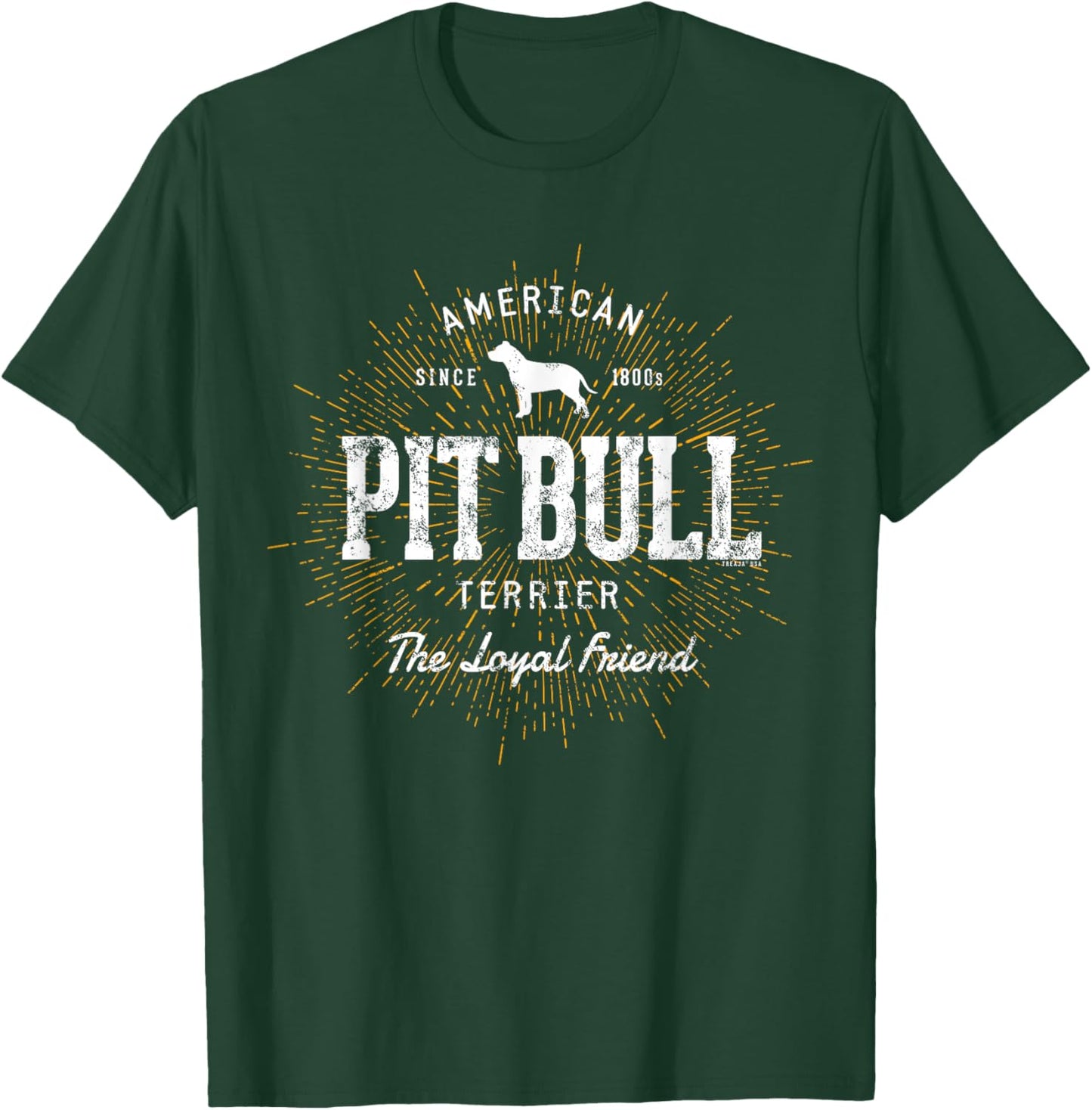 Vintage Pit Bull for Dog Lovers American Pit Bull Terrier T-Shirt - T-Shirt | Forest