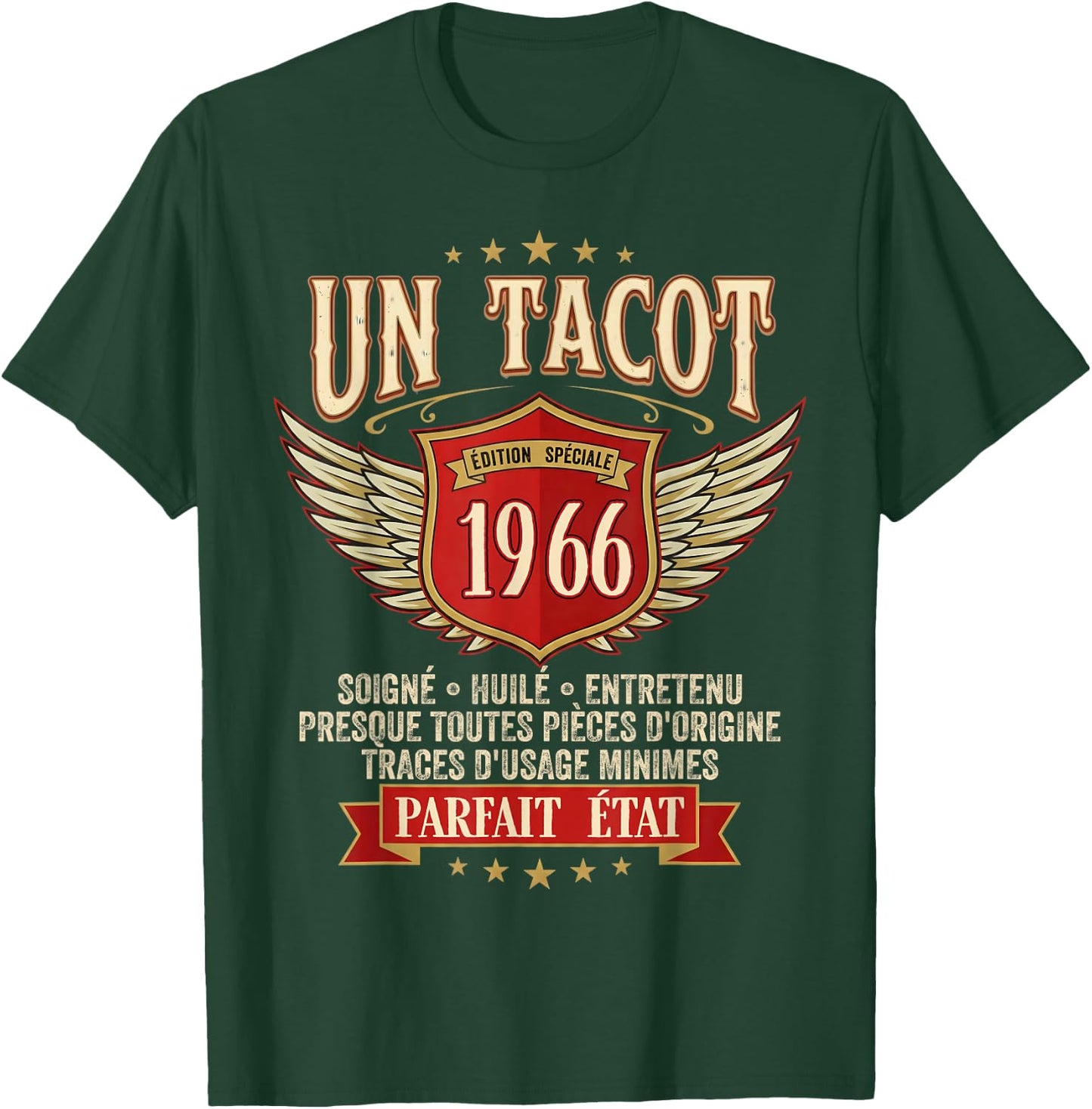 French Quote 1966 Classic Car Vintage 60th Birthday T-Shirt - T-Shirt | Forest
