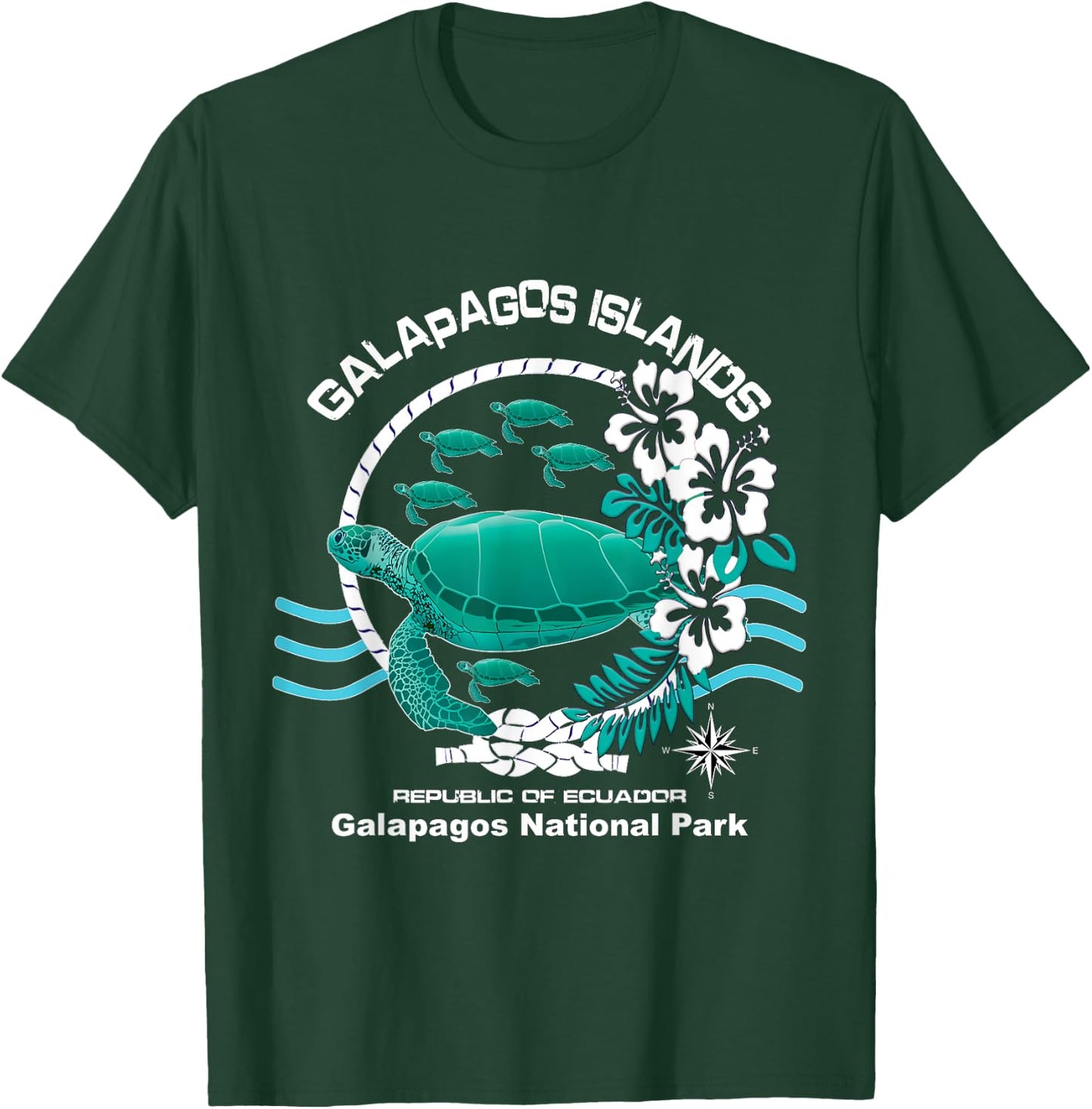Galapagos National Park Ocean Reserve Green Sea Turtle T-Shirt - T-Shirt | Forest