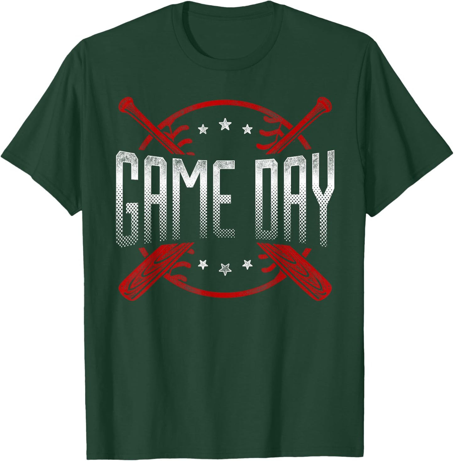 Baseball Fan Vintage Game Day T-Shirt - T-Shirt | Forest