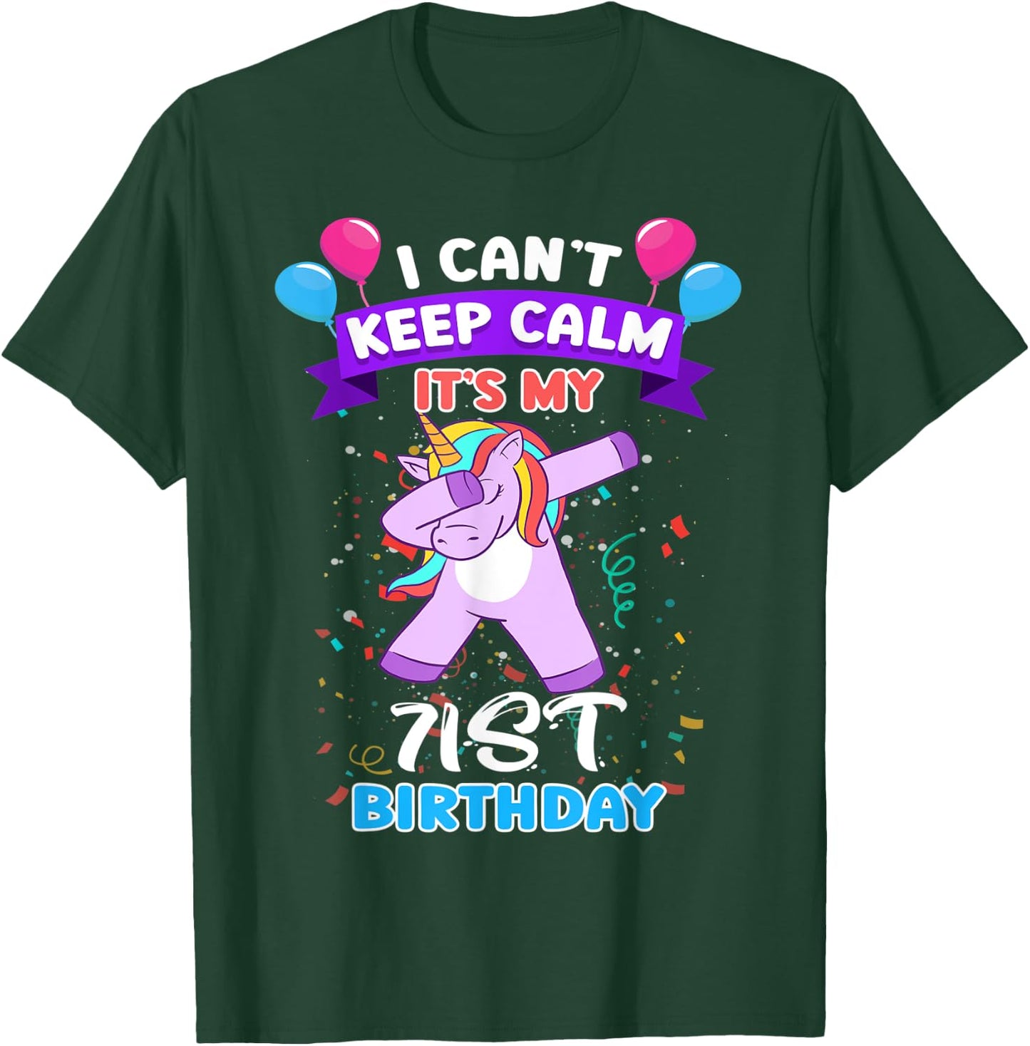 71th Birthday Unicorn Shirt For 71 Years Old Women At Age 71 T-Shirt - T-Shirt | Forest