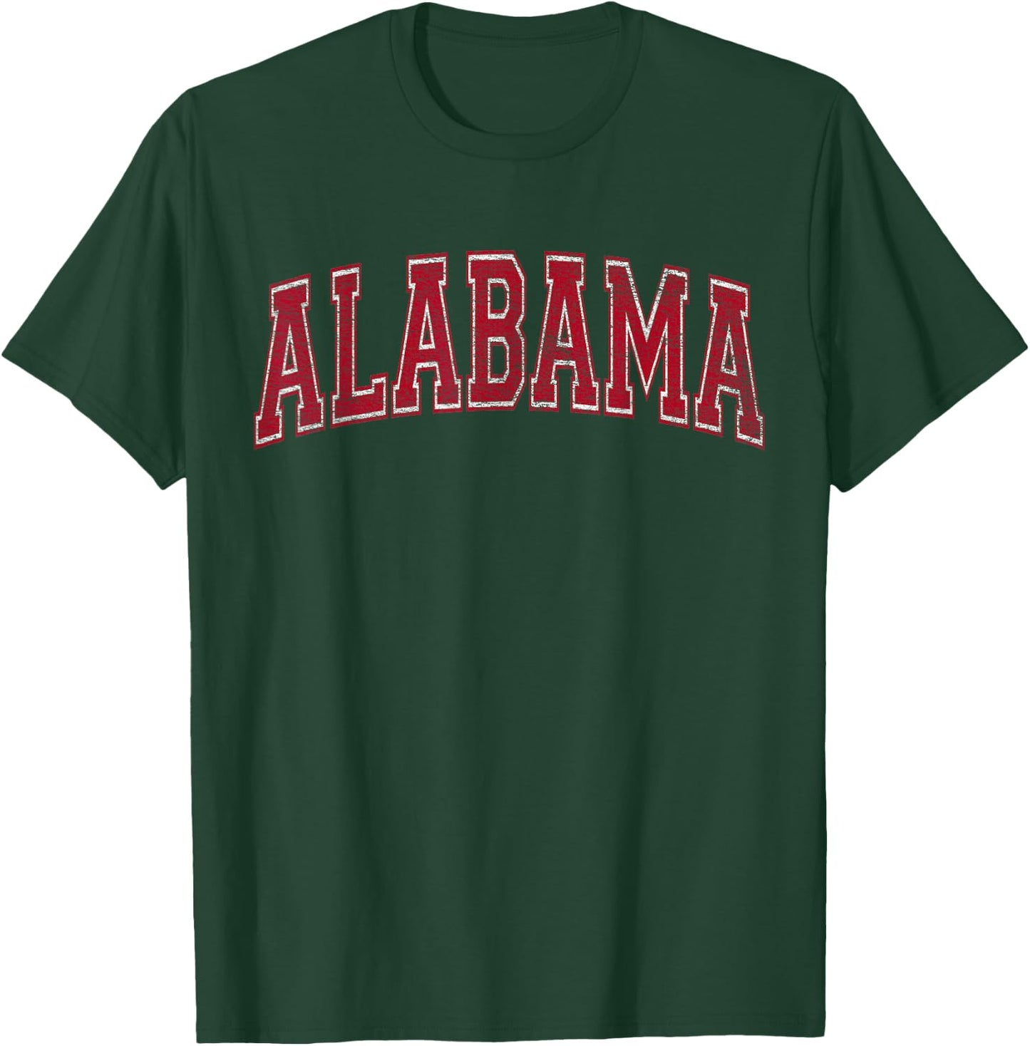 State of Alabama Varsity Style Text Bama Pride State Flag T-Shirt - T-Shirt | Forest
