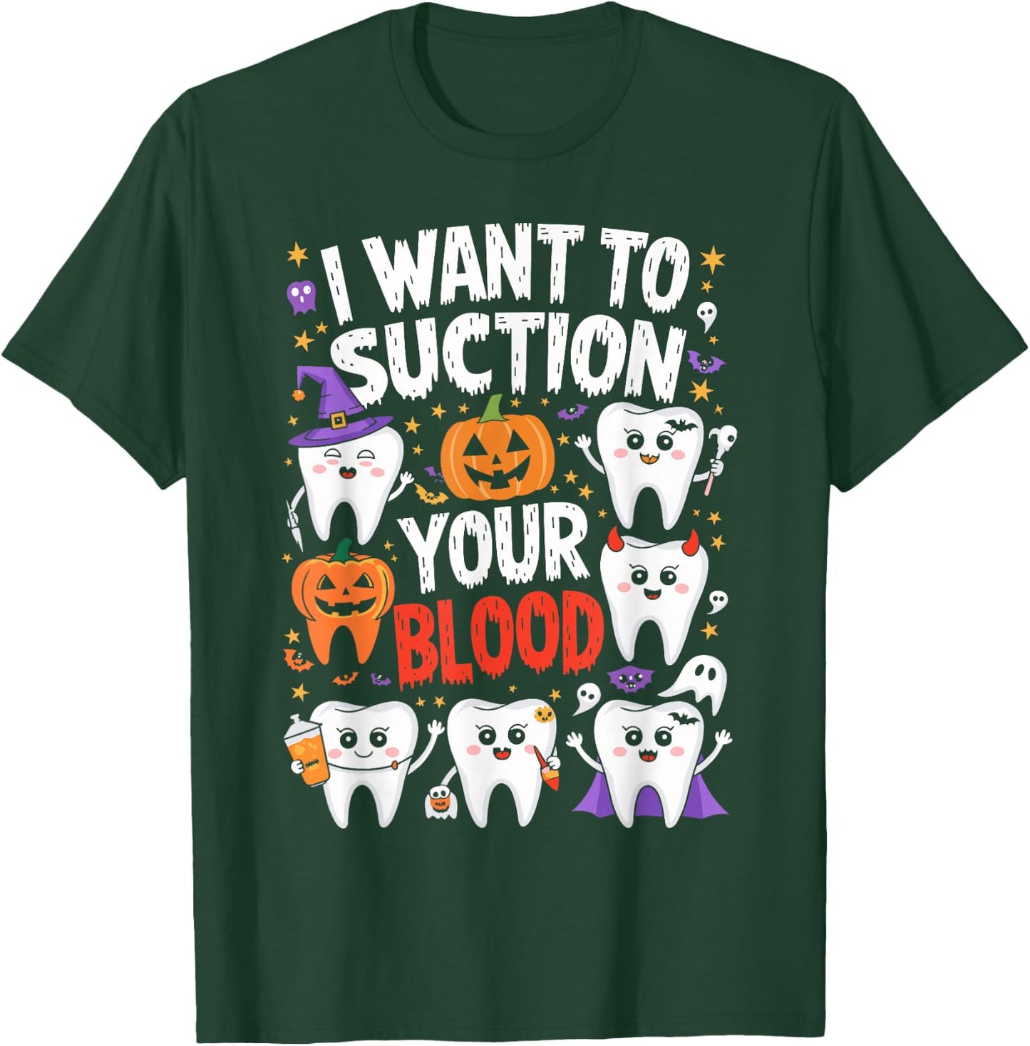 I Want To Suction Your Blood T Shirt Funny Halloween T-Shirt - T-Shirt | Forest