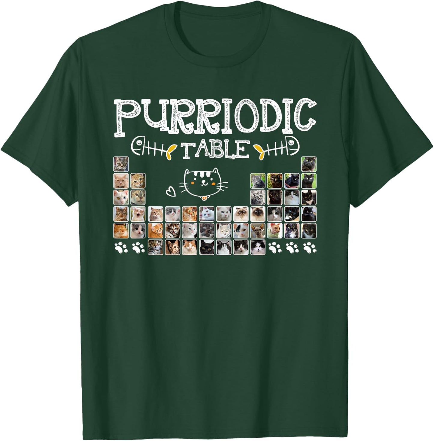 Purriodic Table Cat Funny Cat Chemistry Table of Elements T-Shirt - T-Shirt | Forest