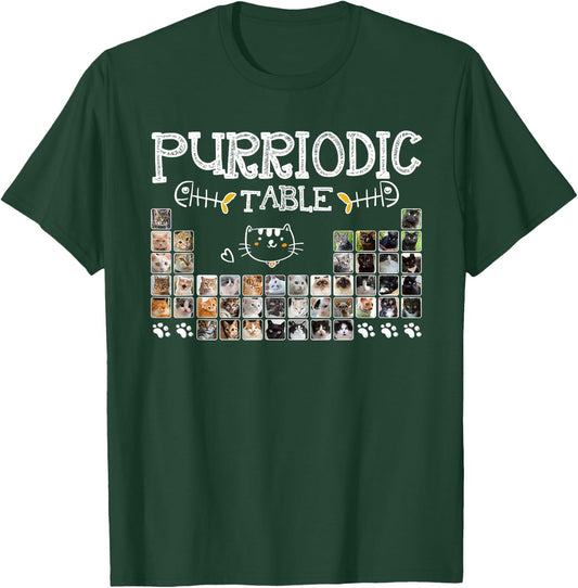 Purriodic Table Cat Funny Cat Chemistry Table of Elements T-Shirt - T-Shirt | Forest