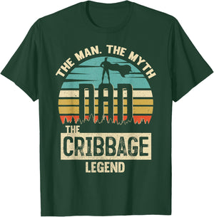 Man Myth Legend Dad Cribbage T-Shirt - T-Shirt | Forest