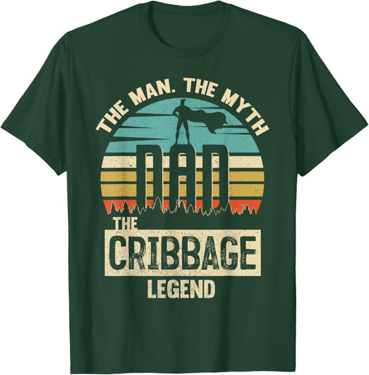 Man Myth Legend Dad Cribbage T-Shirt - T-Shirt | Forest