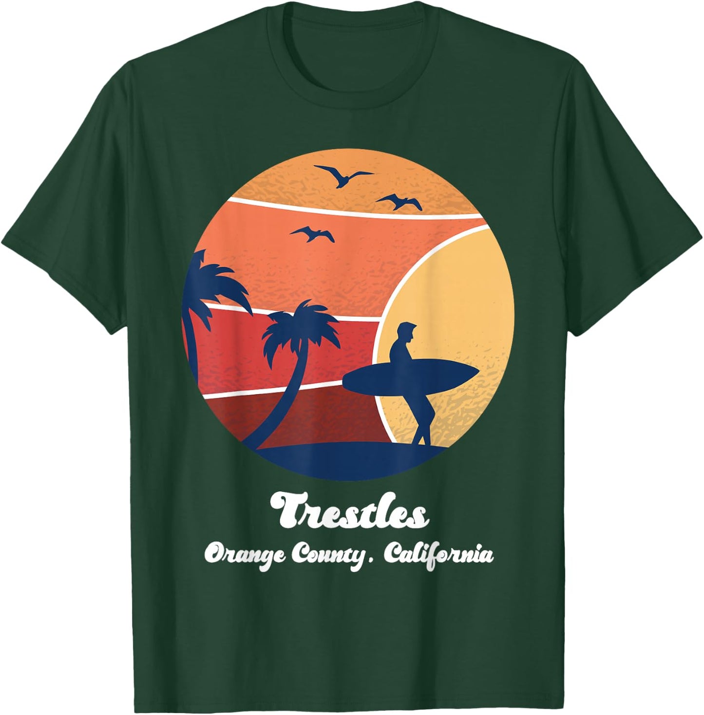 Trestles Orange County California Surfing Vintage Surfer Sun T-Shirt - T-Shirt | Forest