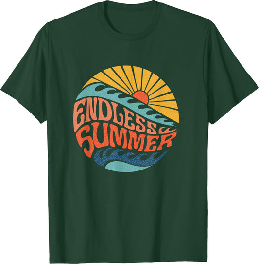 Endless Summer Vintage Retro Sixties Surf Beach 60's 70's T-Shirt - T-Shirt | Forest