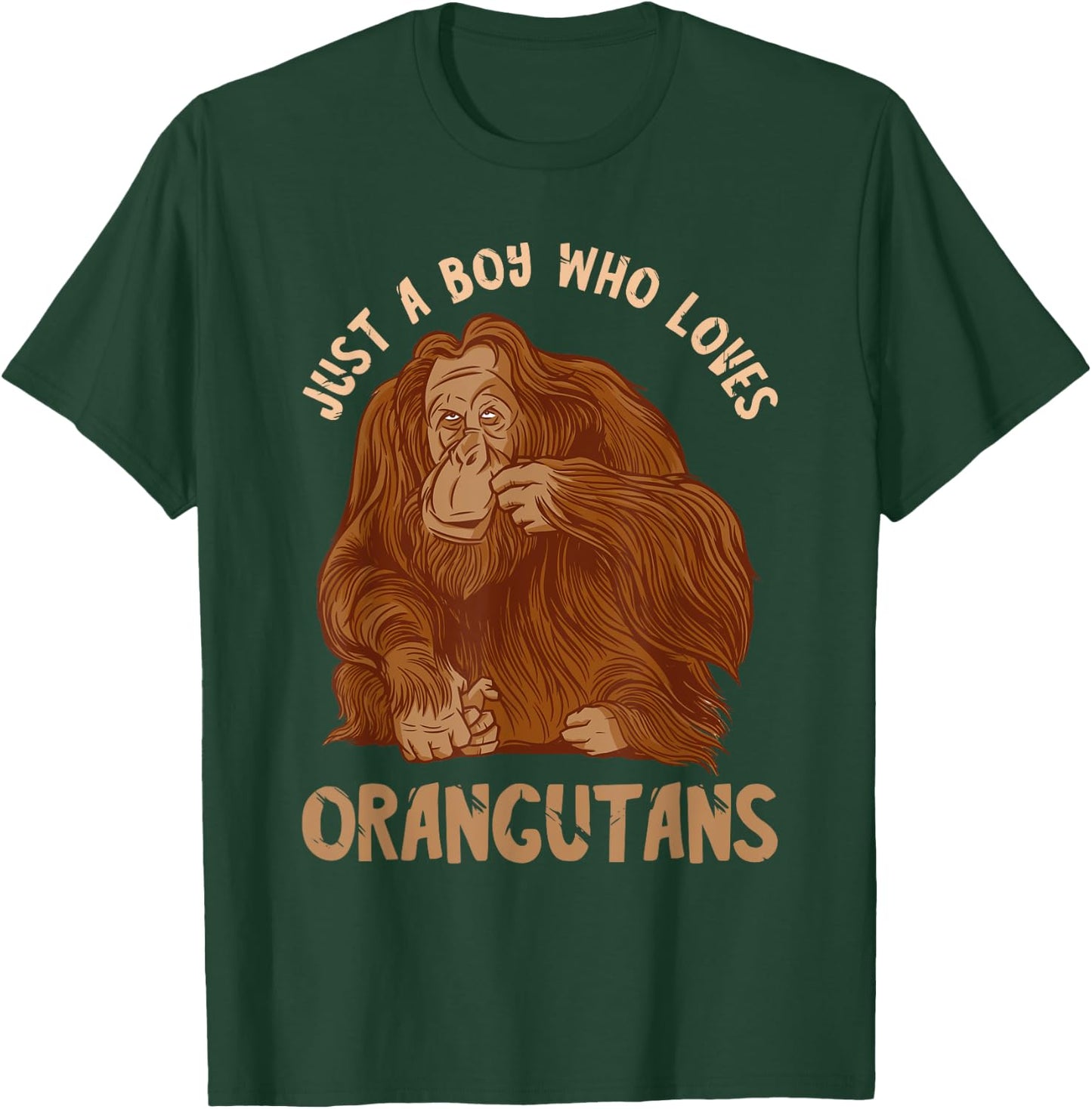 Orangutan Just A Boy Who Loves Monkey Ape Orangutan Lover T-Shirt - T-Shirt | Forest