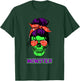 Momster Funny Skull Mama Messy Bun Mom Halloween Costume T-Shirt - T-Shirt | Forest
