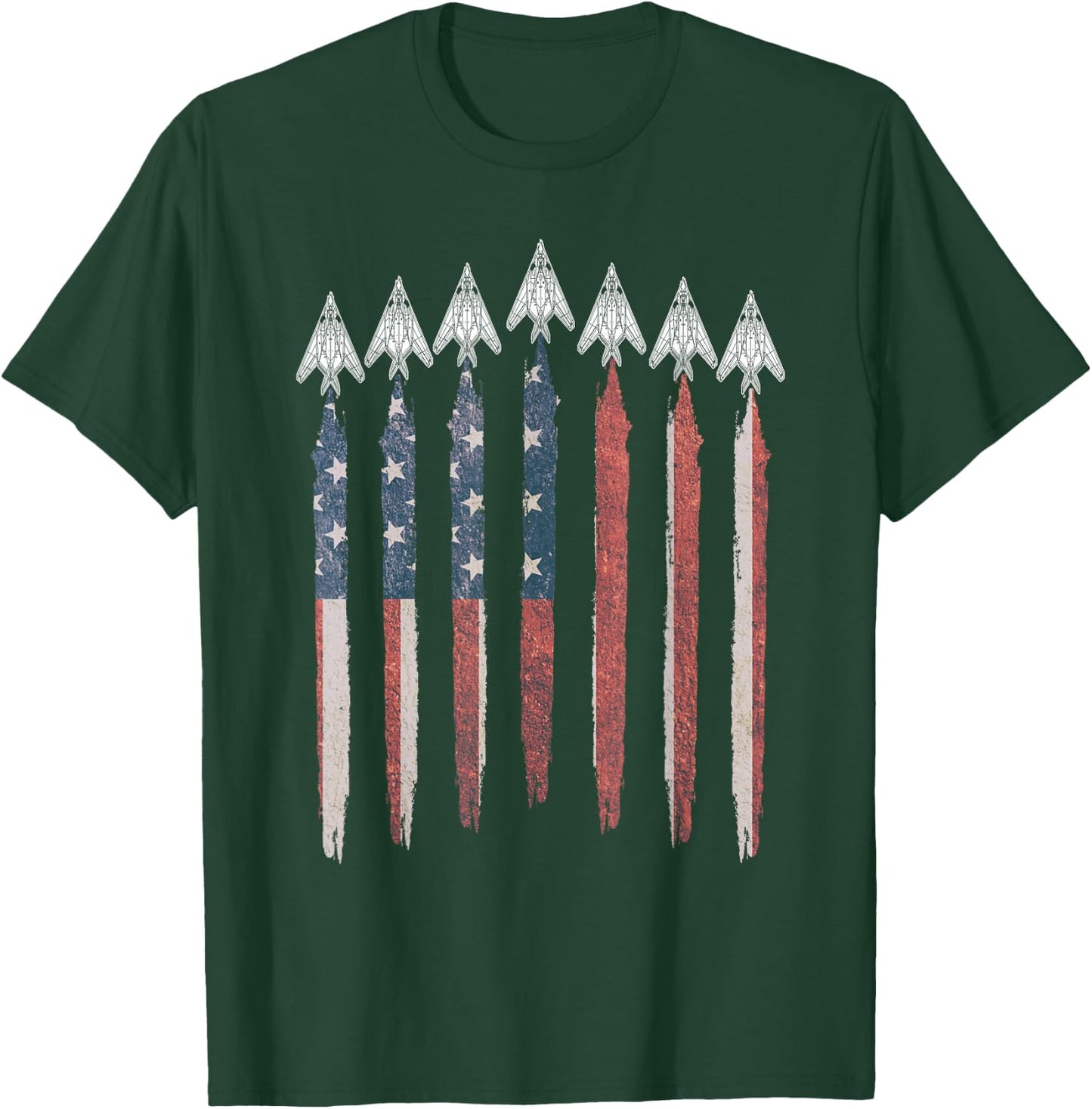 F117 Stealth Fighter Airplane USA Flag Nighthawk 4th Of July T-Shirt - T-Shirt | Forest
