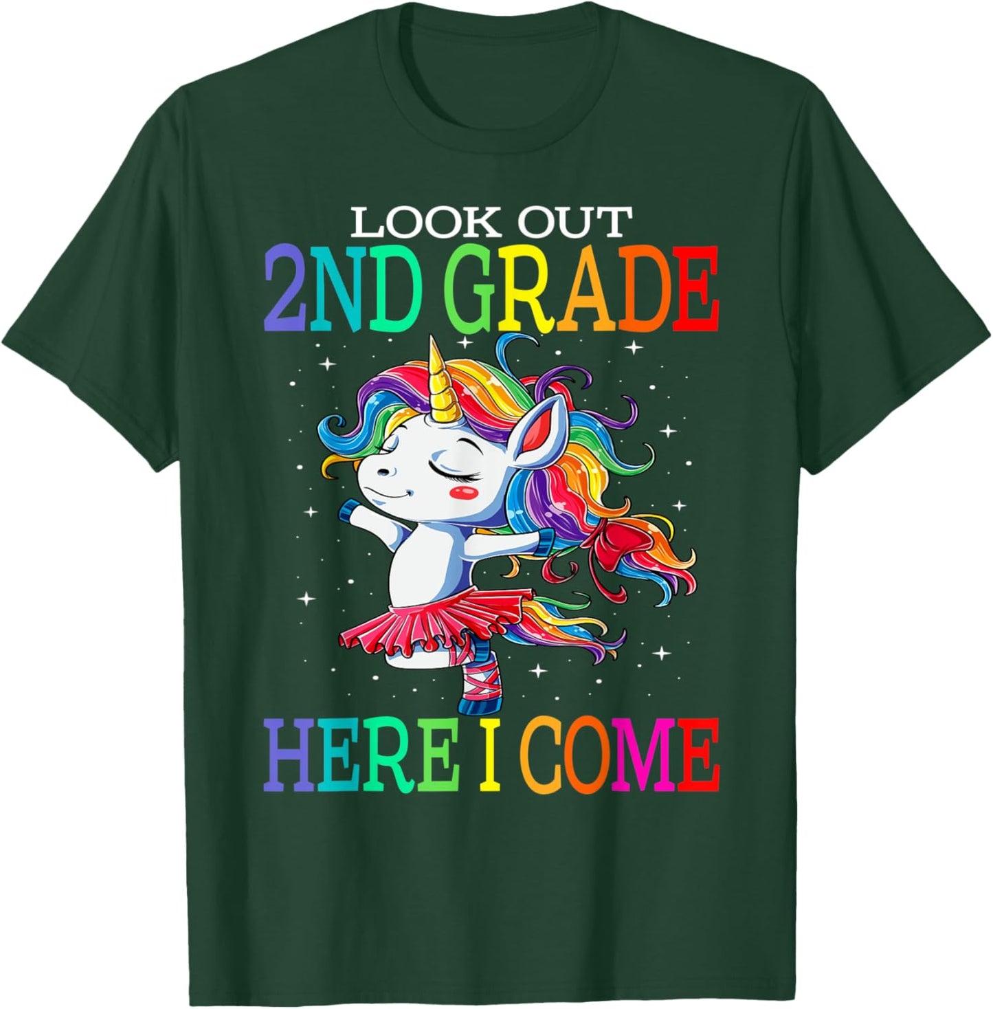 Kids Look Out 2nd Grade Here I Come Unicorn T-Shirt - T-Shirt | Forest