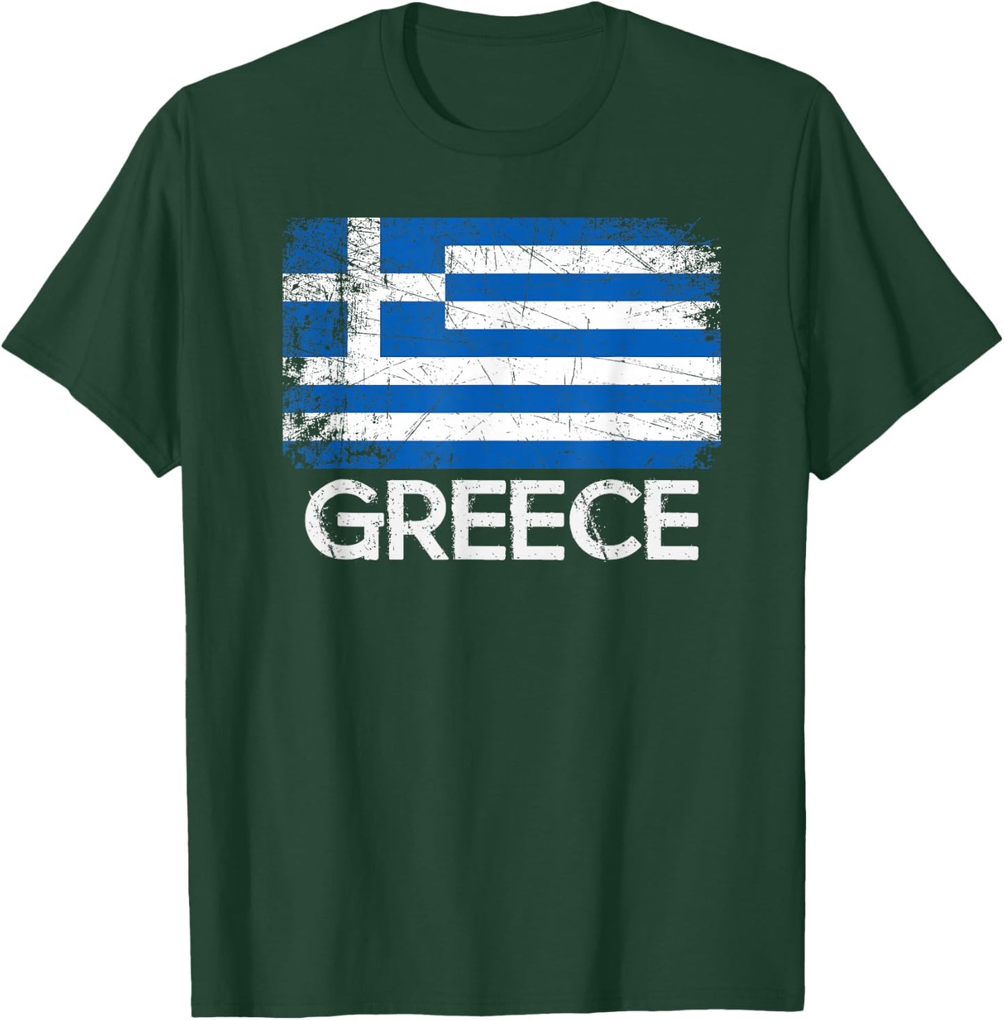 Greek Flag | Vintage Made In Greece Gift T-Shirt - T-Shirt | Forest