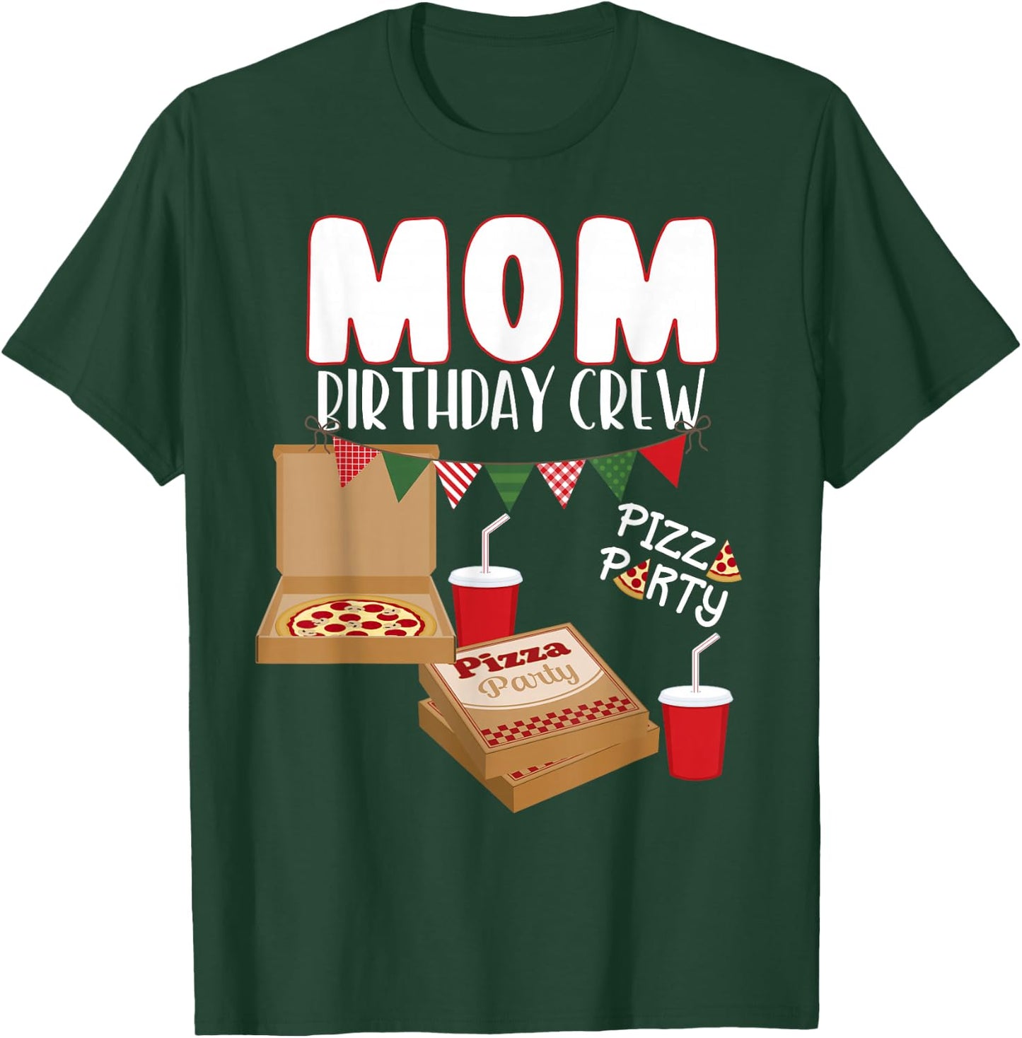 Mom Birthday Crew Pizza Theme Birthday Pizza Lover Party T-Shirt - T-Shirt | Forest