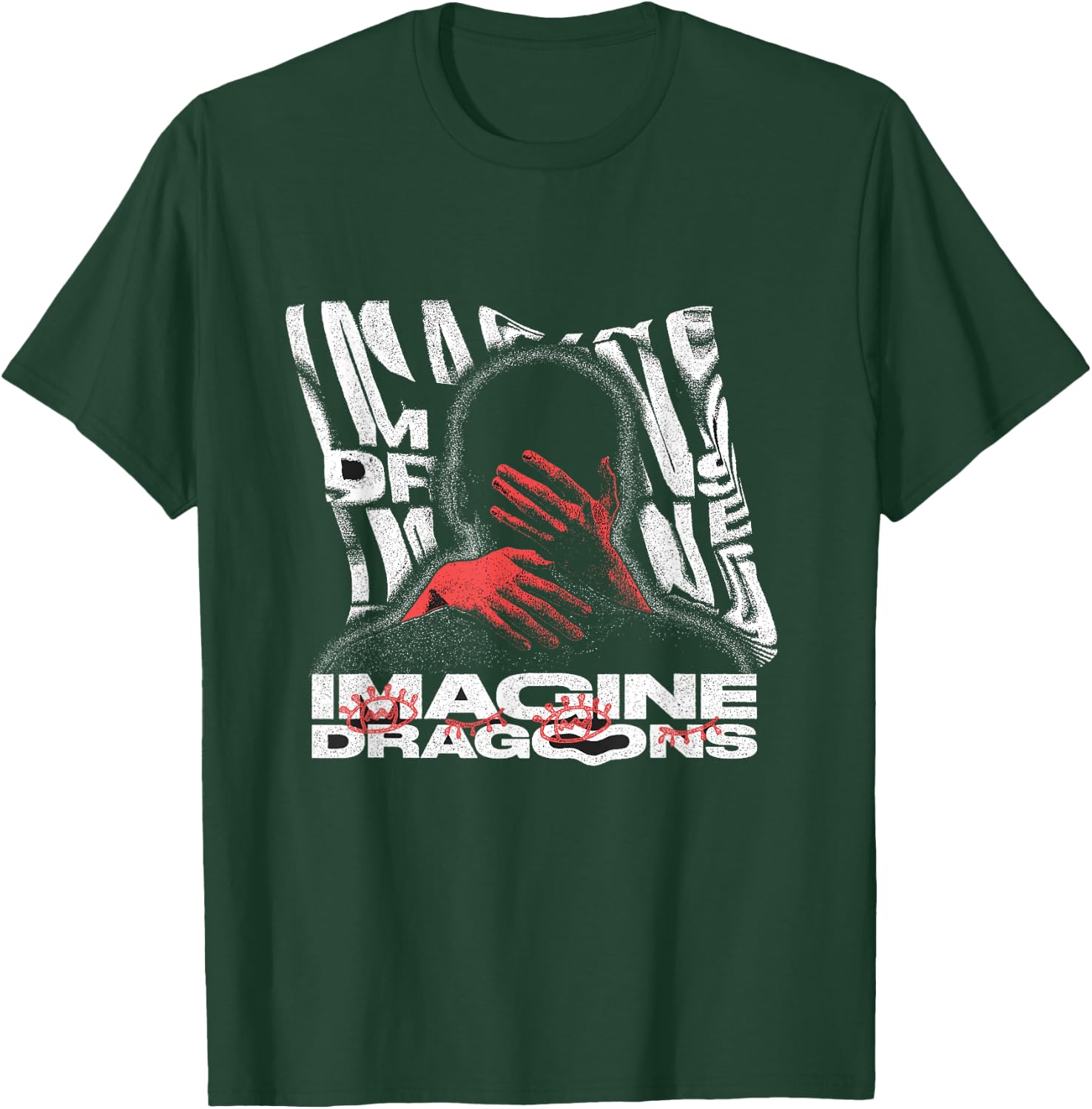 Official Imagine Dragons Exclusive Warp Hands T-Shirt - T-Shirt | Forest