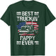 Best Truckin Pappy Ever USA Flag Semi Truck Driver Gift Men T-Shirt - T-Shirt | Forest