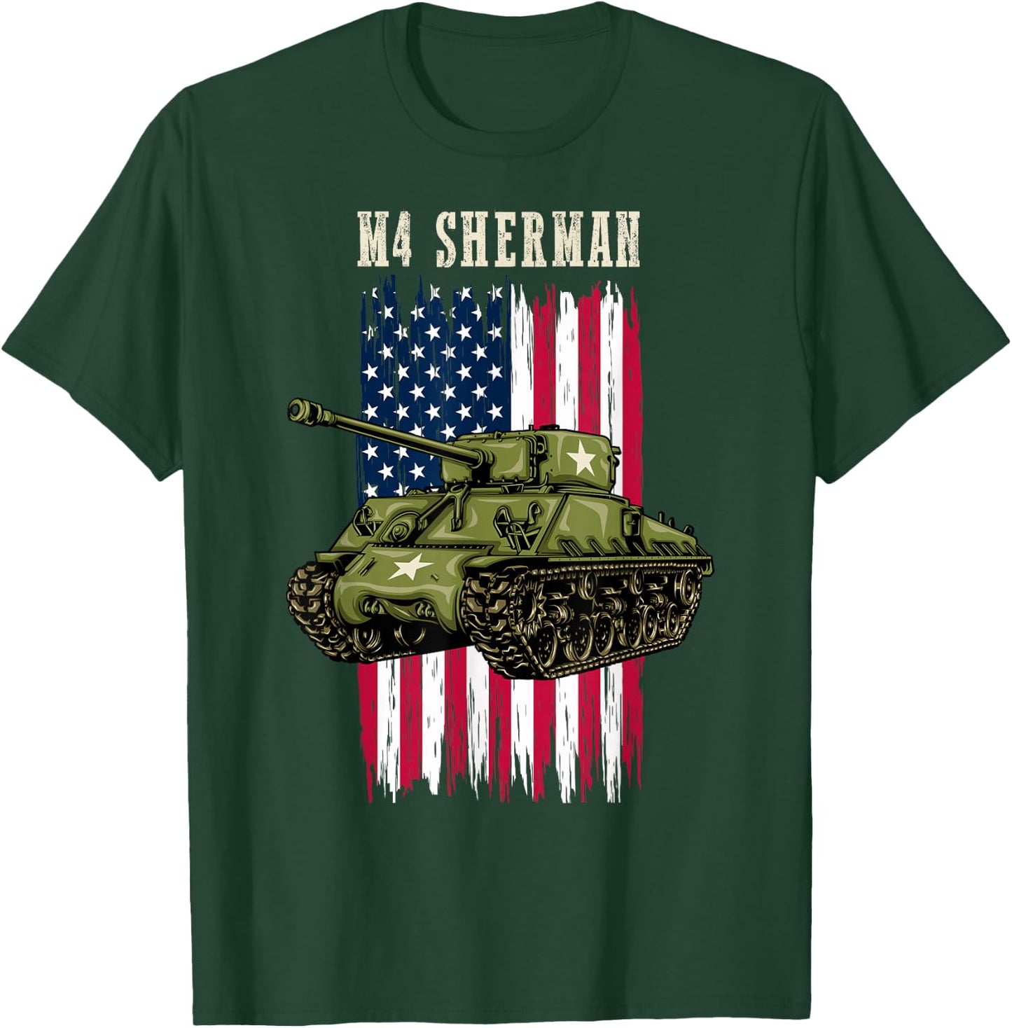 Best WW2 Tank M4 Sherman a WWII Army Tank for Military Boys T-Shirt - T-Shirt | Forest
