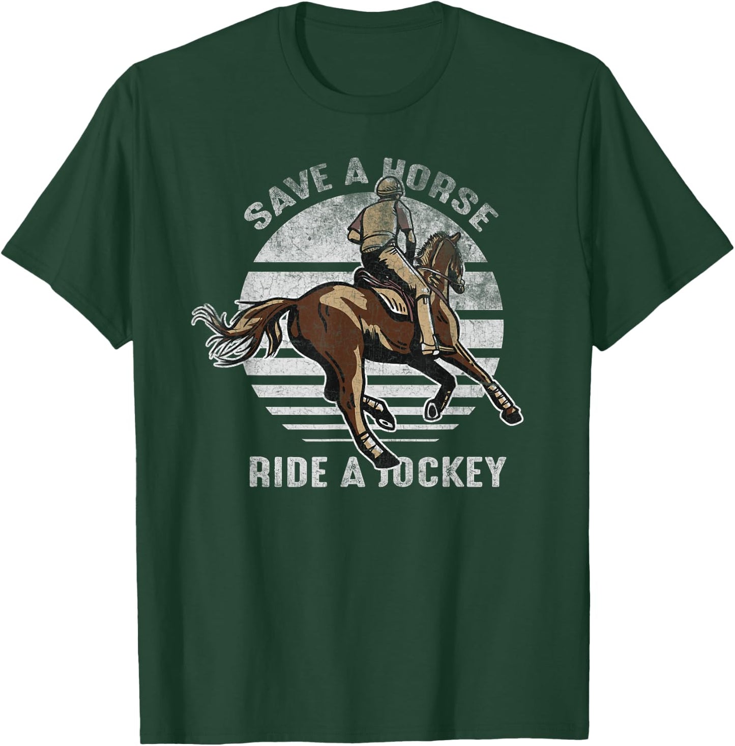 Funny Horse Jockey Shirts Save A Horse Ride A Jockey T-Shirt - T-Shirt | Forest