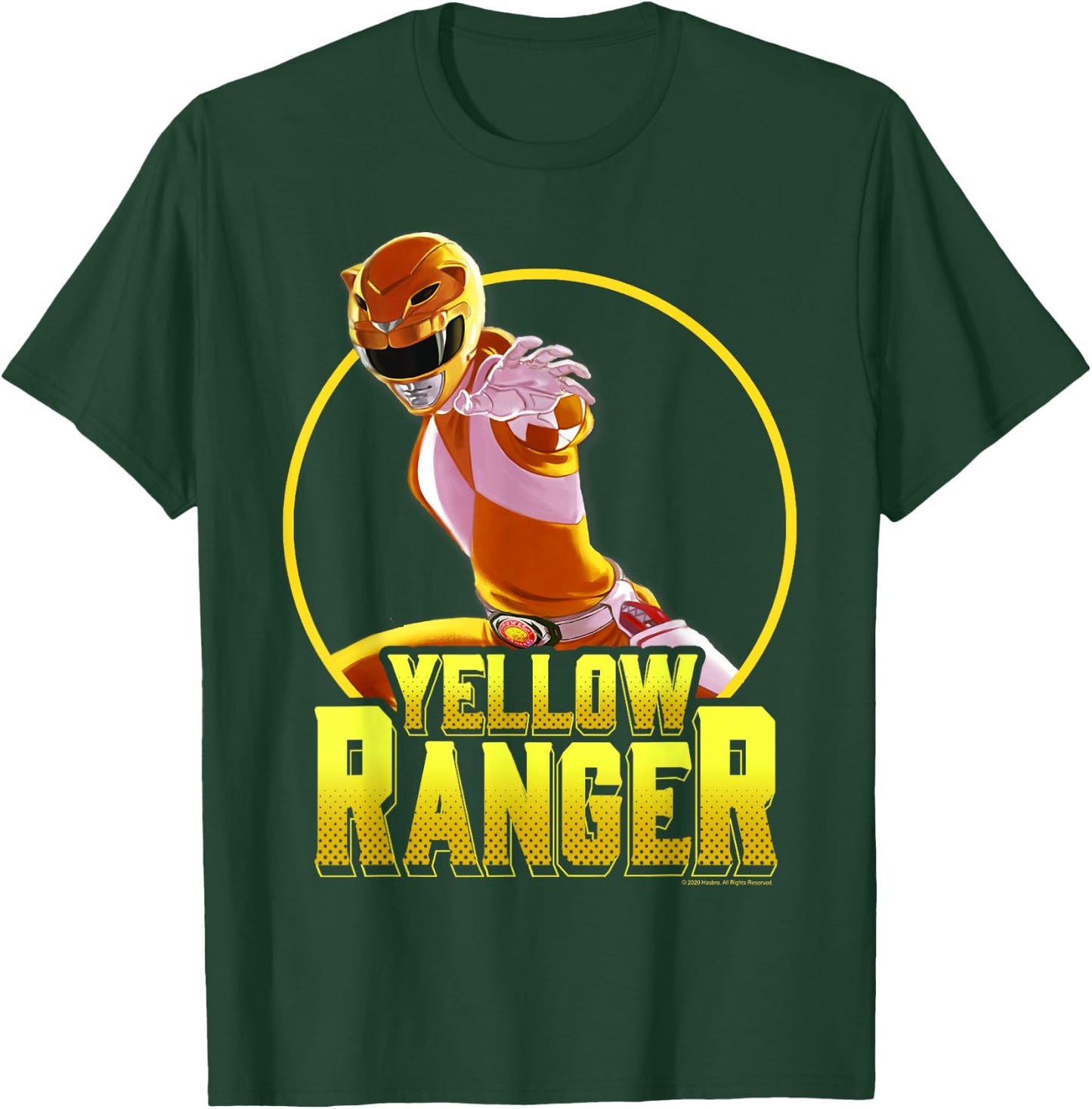 Power Rangers Yellow Ranger Karate Action Circle Portrait T-Shirt - T-Shirt | Forest