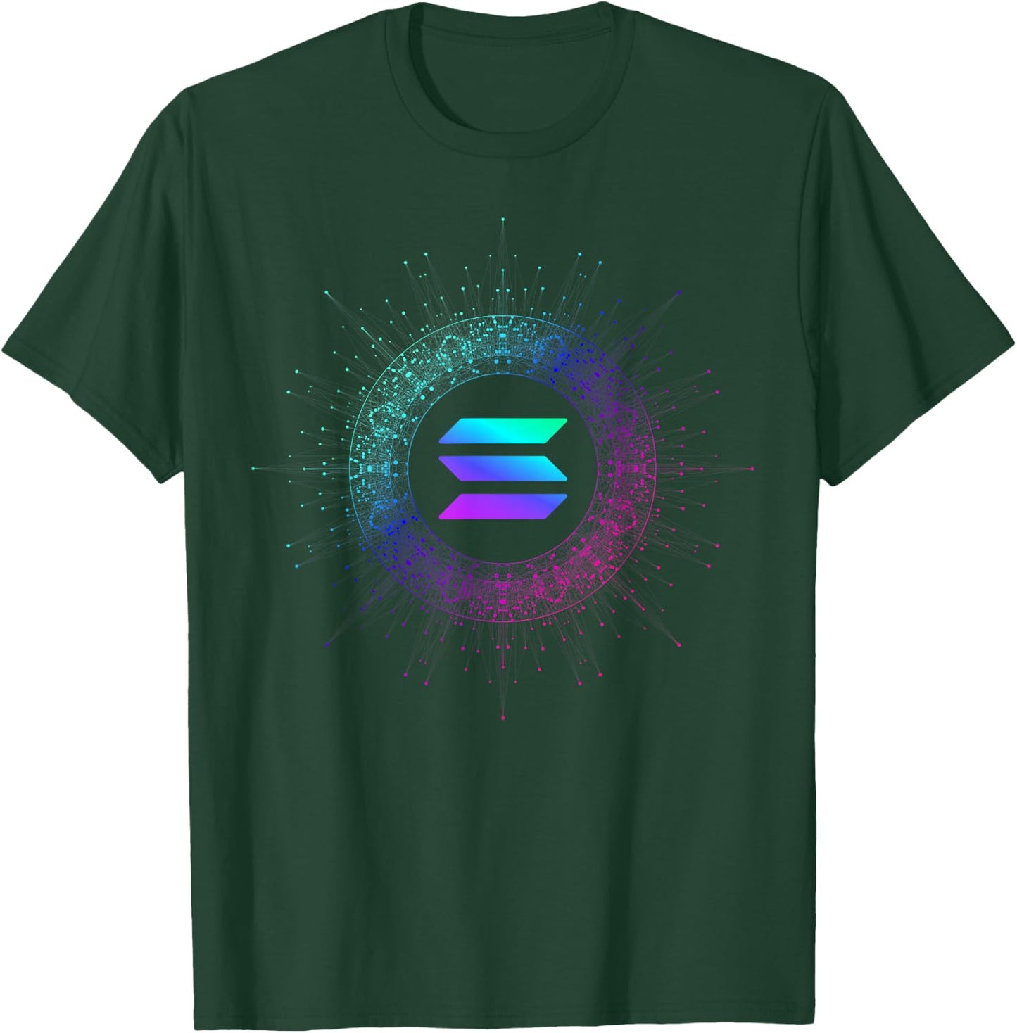 Abstract Solana SOL Logo Blockchain Coin | Colorful Solana T-Shirt - T-Shirt | Forest