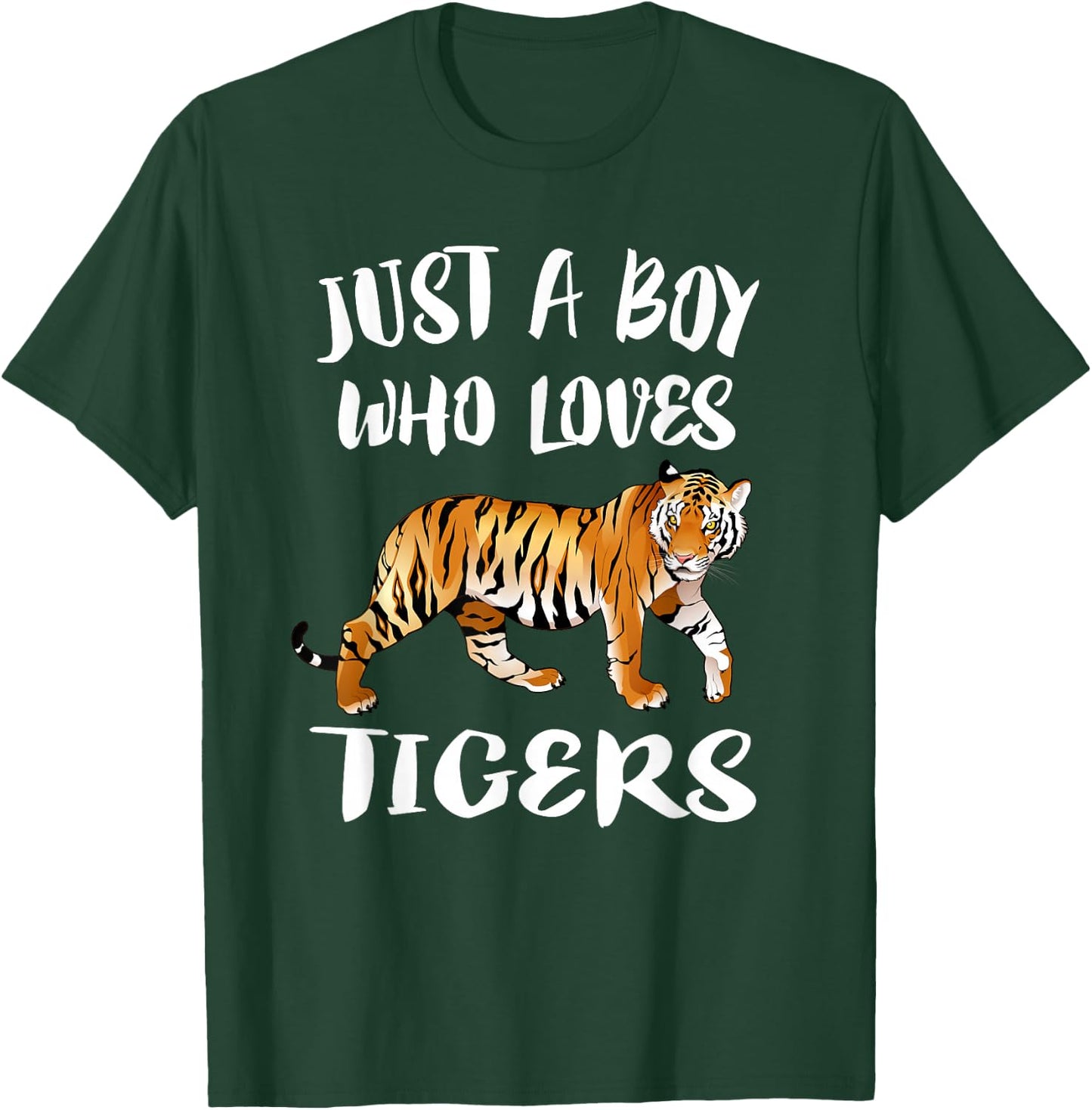 Just A Boy Who Loves Tigers Tiger Animal Lover Gift T-Shirt - T-Shirt | Forest