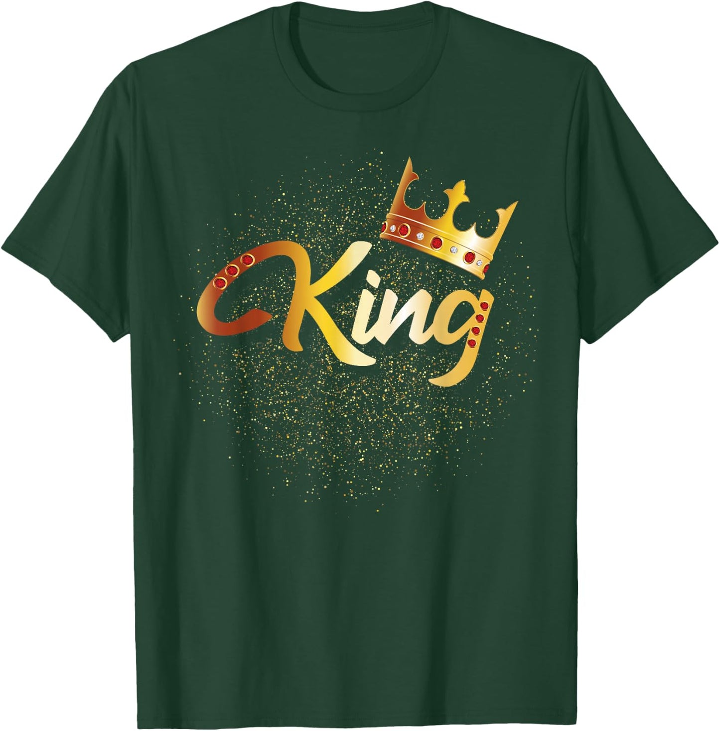 King Shirt Men Boys Matching Couples Him & Her T-Shirt - T-Shirt | Forest