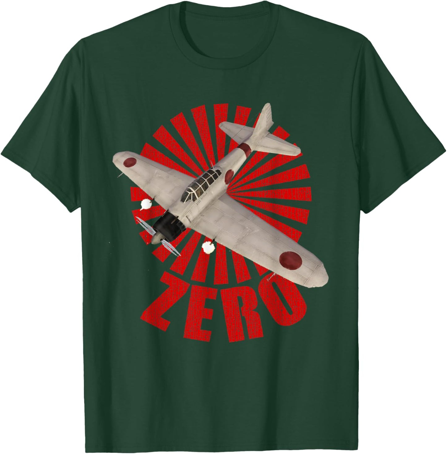A6M Zero WW2 Japan Plane Warplane Warbird T-Shirt - T-Shirt | Forest