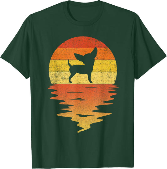 Chihuahua shirt 70s vintage retro sunset Chihuahua T-Shirt - T-Shirt | Forest