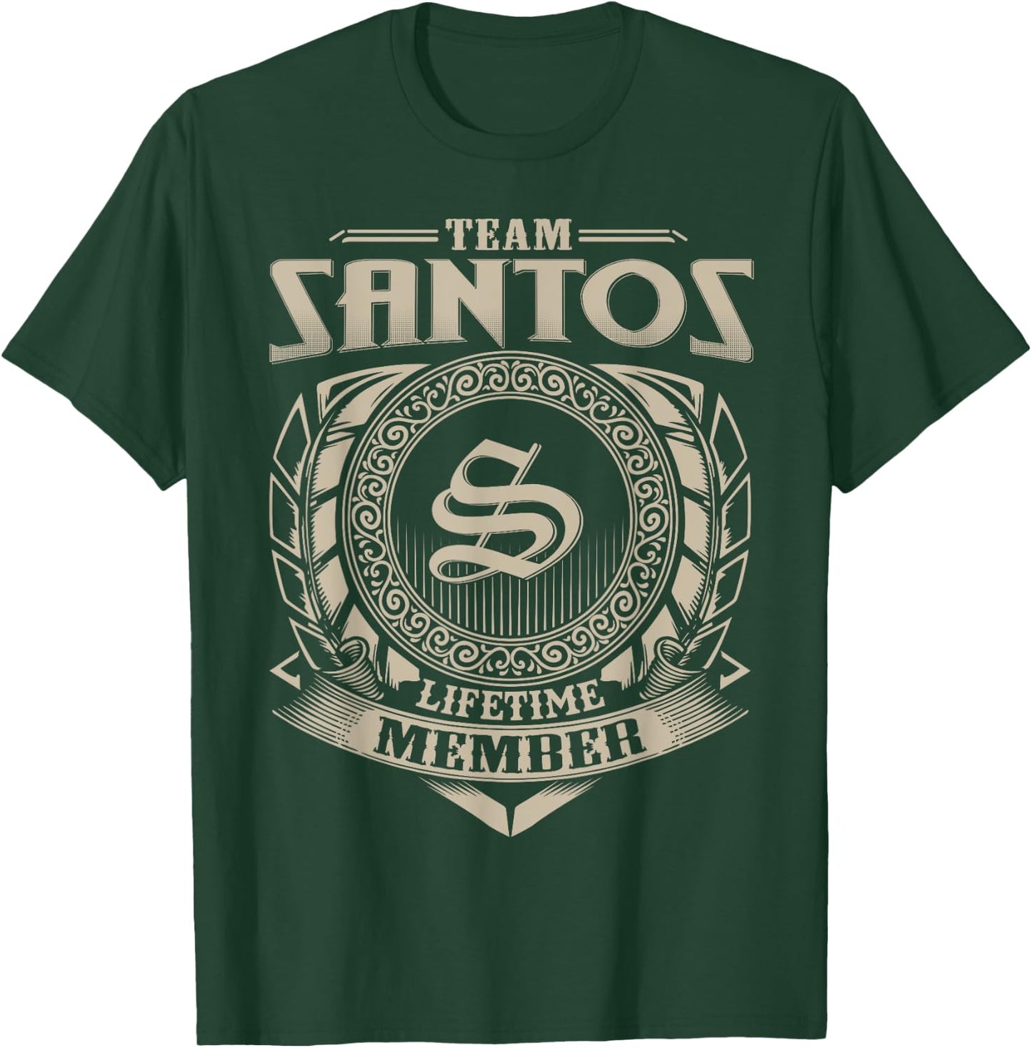 Team SANTOS Lifetime Member Vintage SANTOS Family T-Shirt - T-Shirt | Forest
