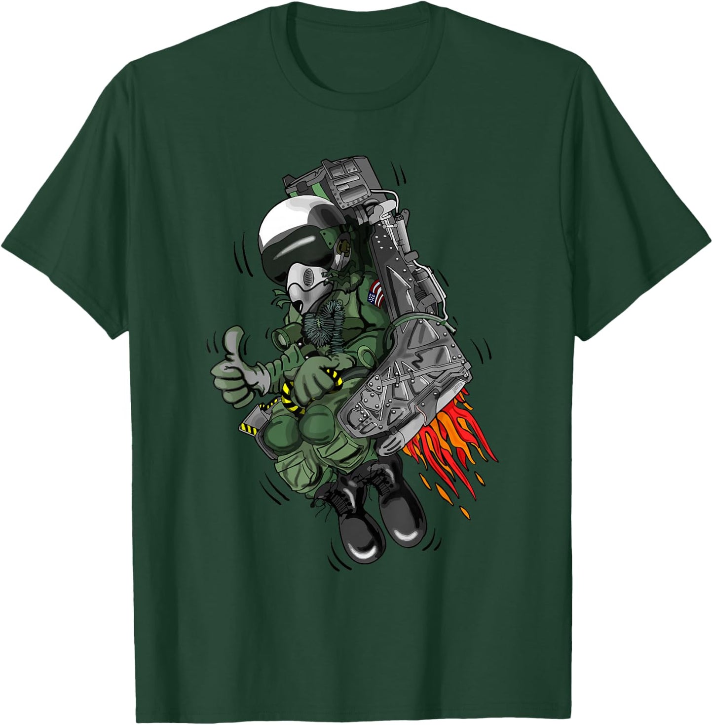 Funny Military Jet Ejection Seat Aviation Cartoon Design T-Shirt - T-Shirt | Forest