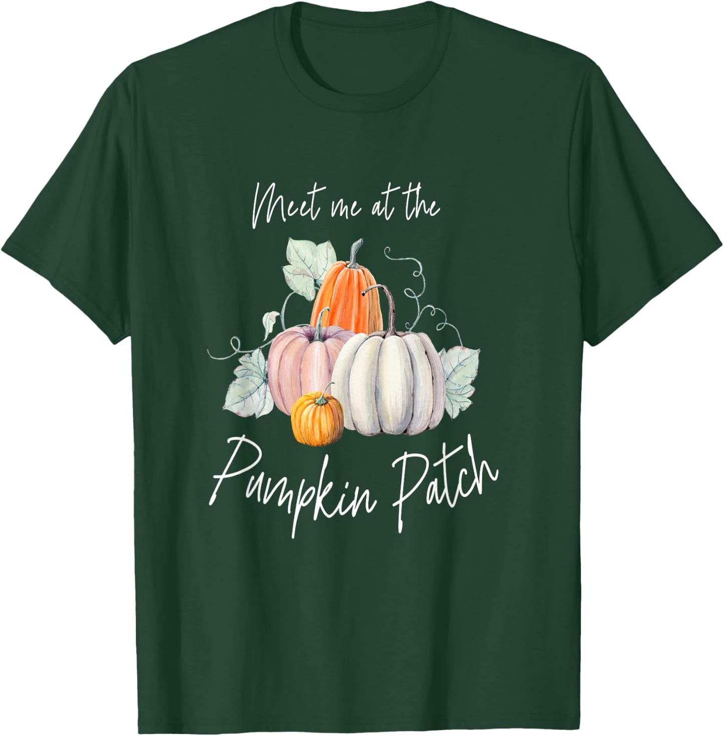 Botanical Cute Autumn Aesthetic Meet Me at The Pumpkin Patch T-Shirt - T-Shirt | Forest