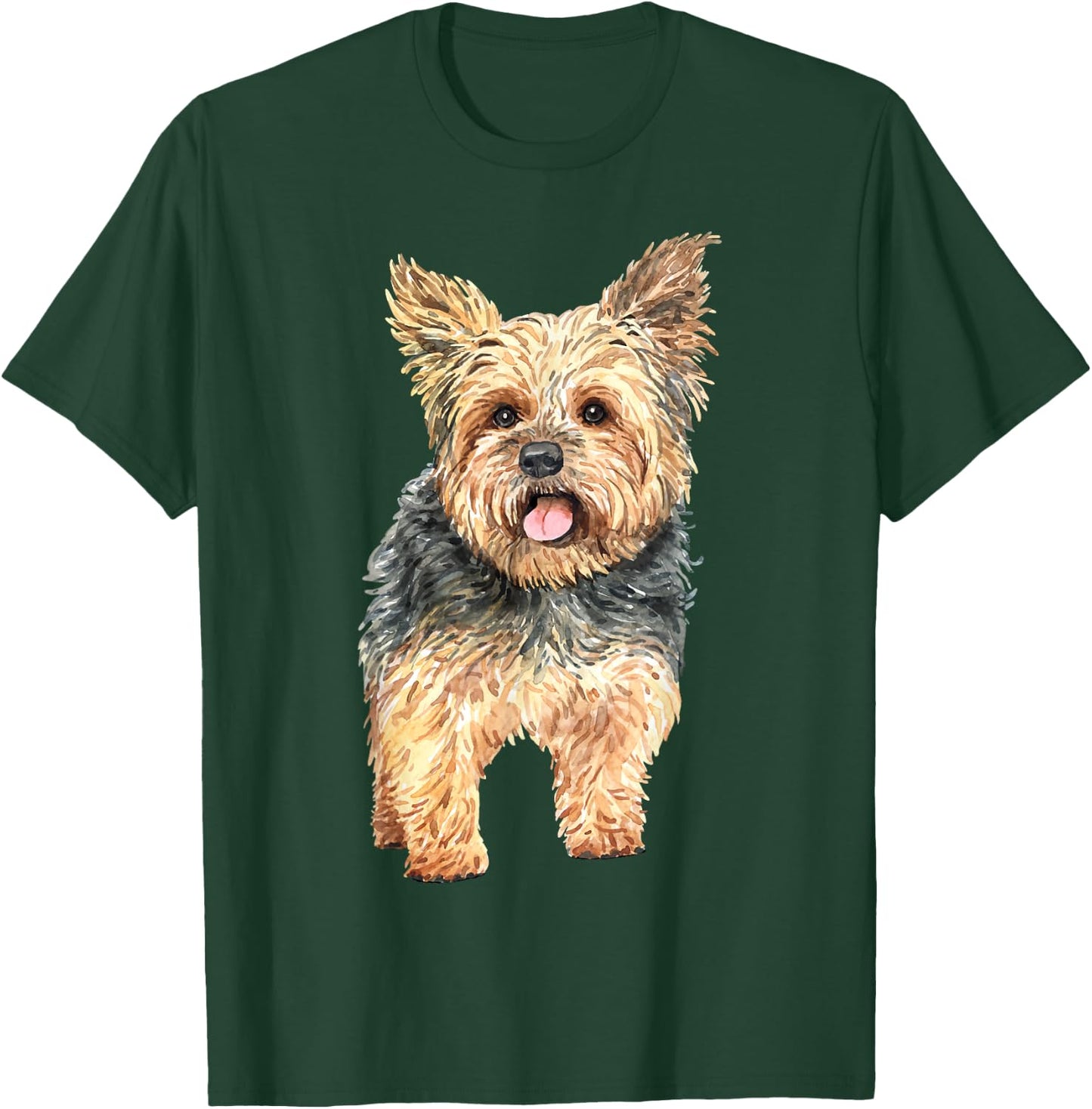Watercolor | Yorkie Yorkshire Terrier Owners T-Shirt - T-Shirt | Forest
