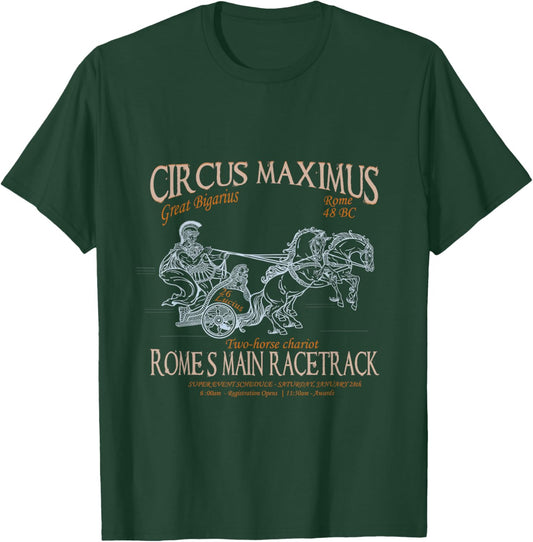 Circus Maximus Rome Funny old Rome Horse Racing Fun T-Shirt - T-Shirt | Forest