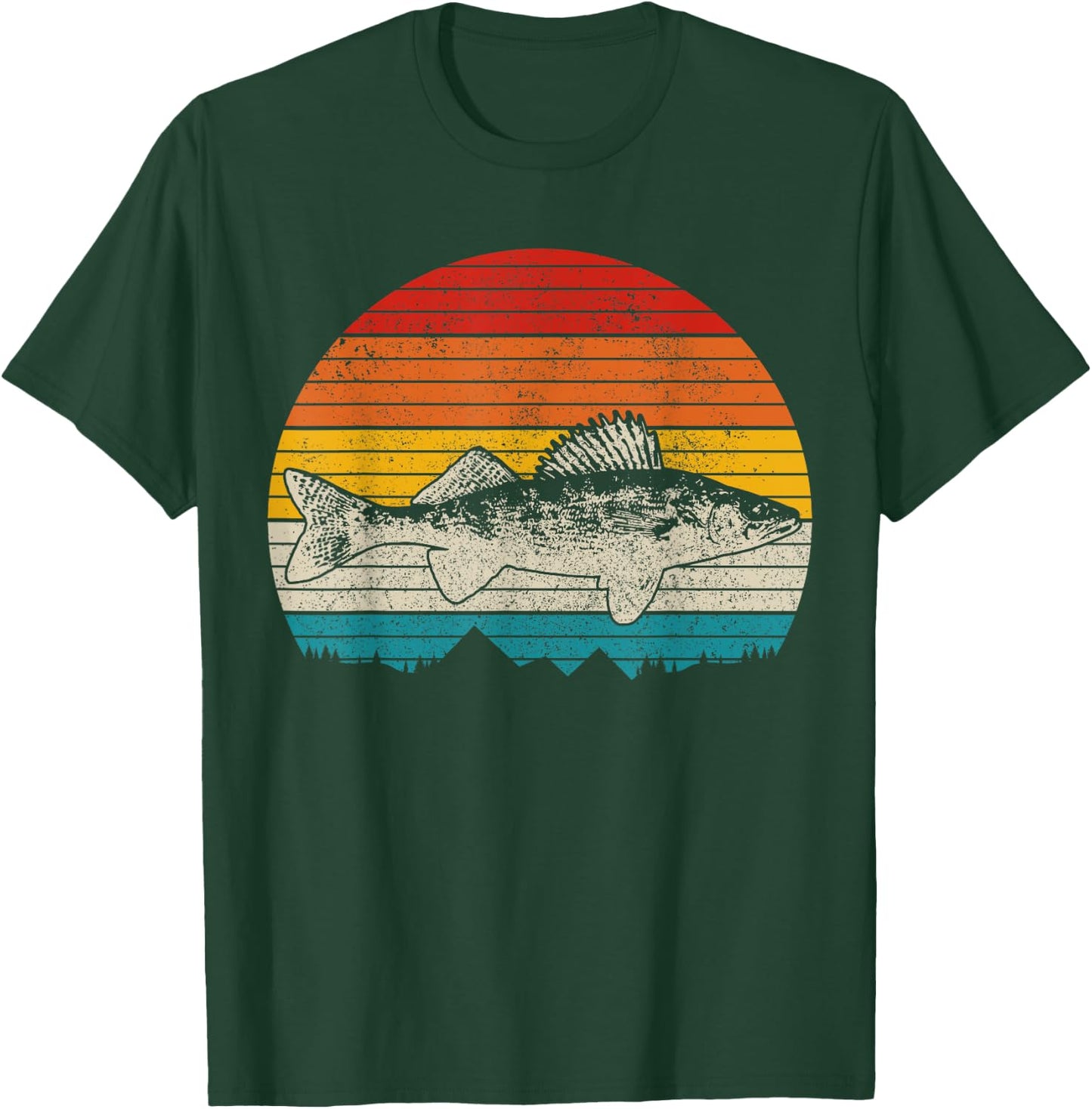 Walleye Vintage Fishing Men Zander Fish T-Shirt - T-Shirt | Forest