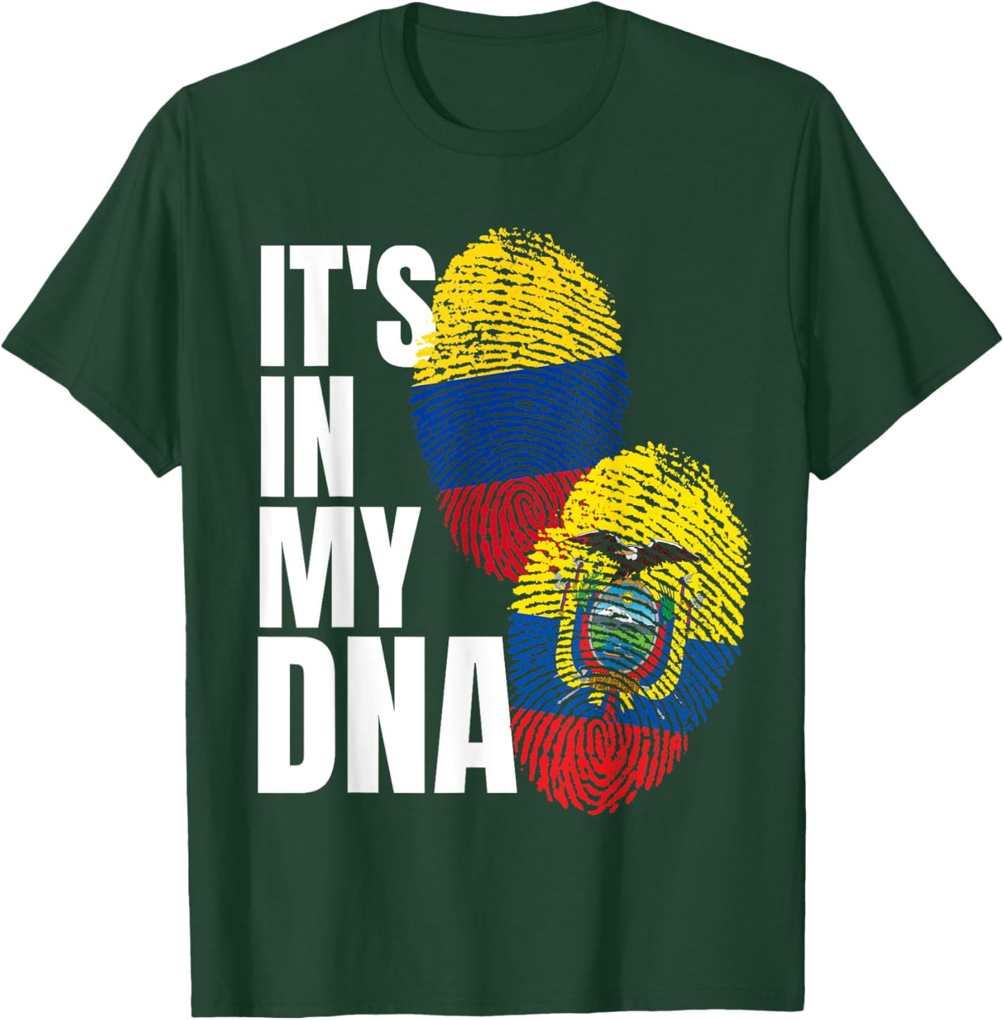 Ecuadorian And Colombian DNA Mix Flag Heritage T-Shirt - T-Shirt | Forest