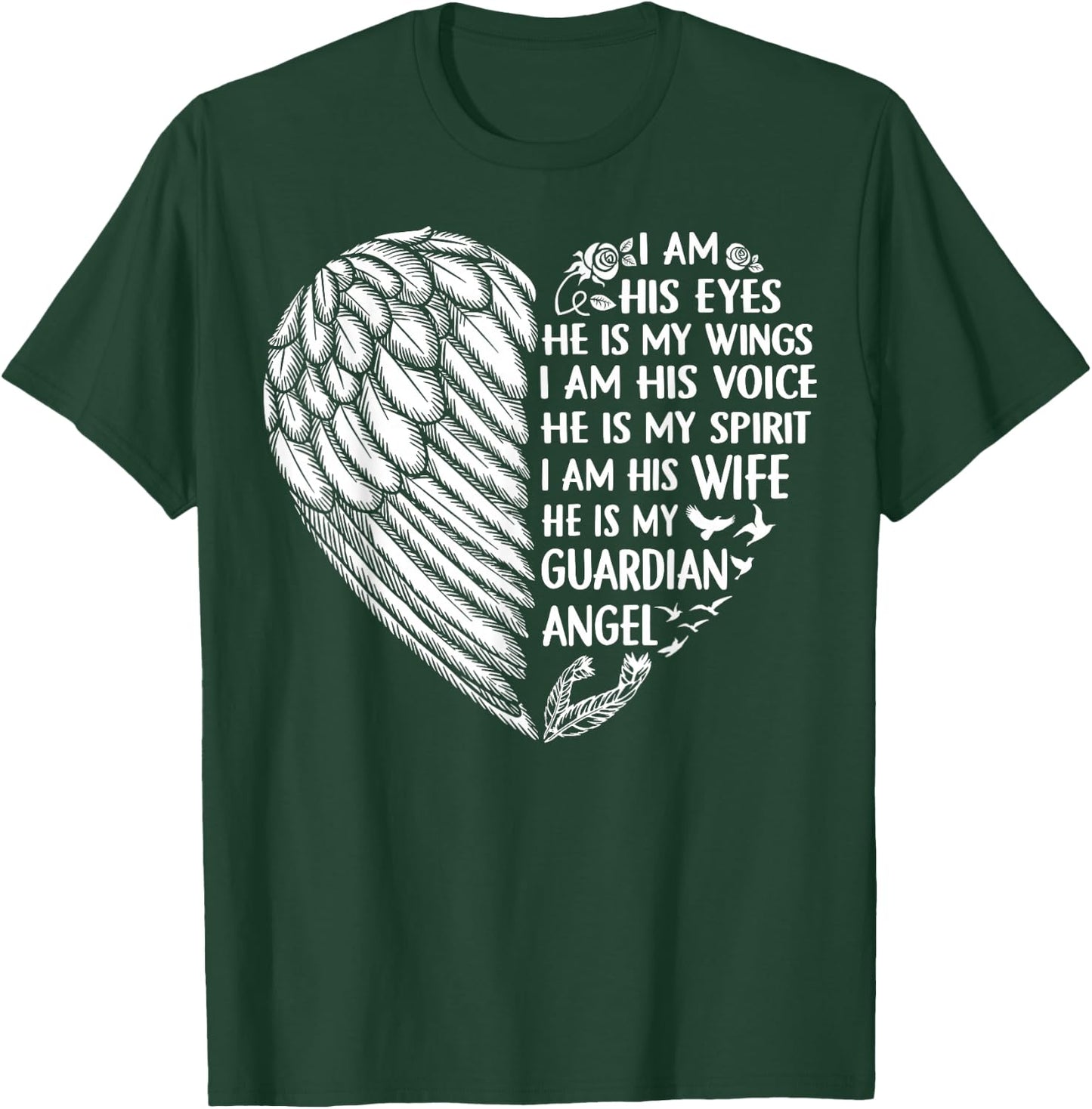My Husband Is My Guardian Angel Shirt I Am His Wife T-Shirt - T-Shirt | Forest