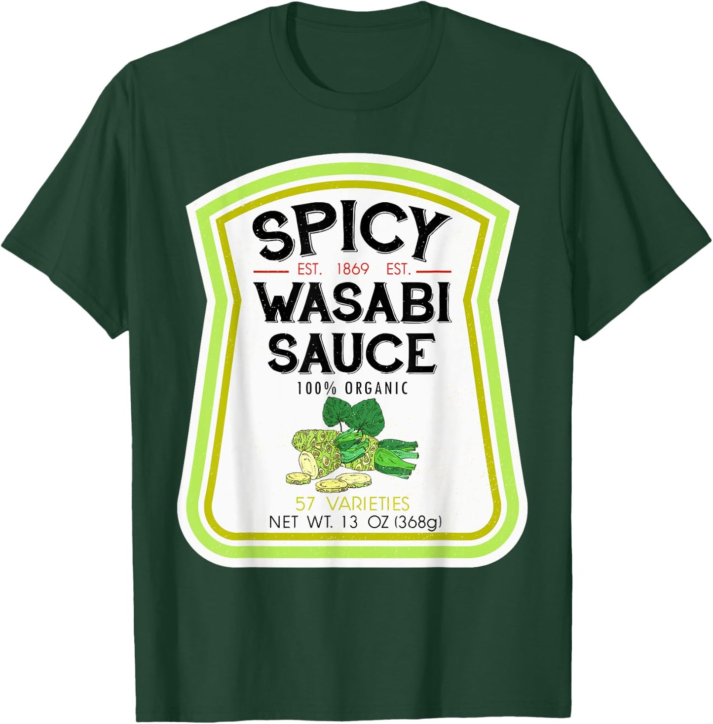 Wasabi Sauce Bottle Label Halloween 2021 Couples Costume T-Shirt - T-Shirt | Forest