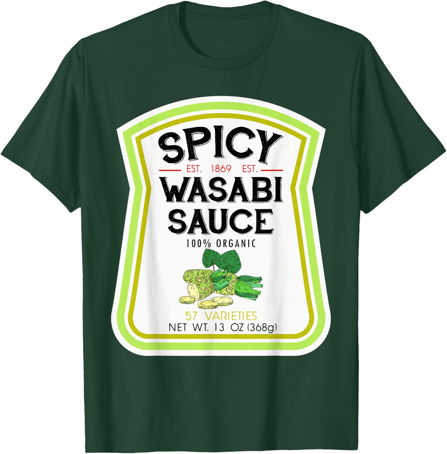 Wasabi Sauce Bottle Label Halloween 2021 Couples Costume T-Shirt - T-Shirt | Forest