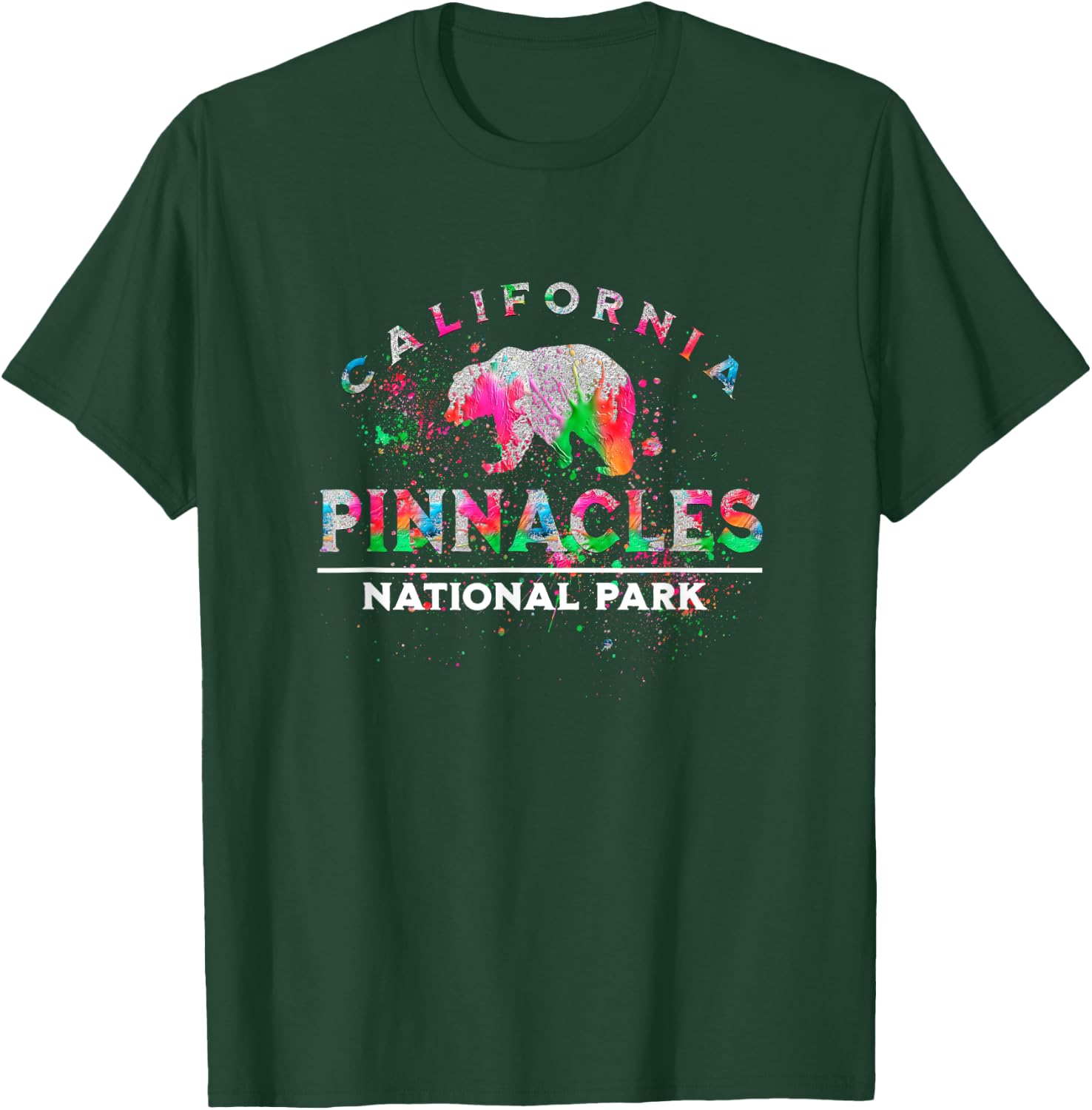 Pinnacles National Park California Retro Bear Souvenir T-Shirt - T-Shirt | Forest